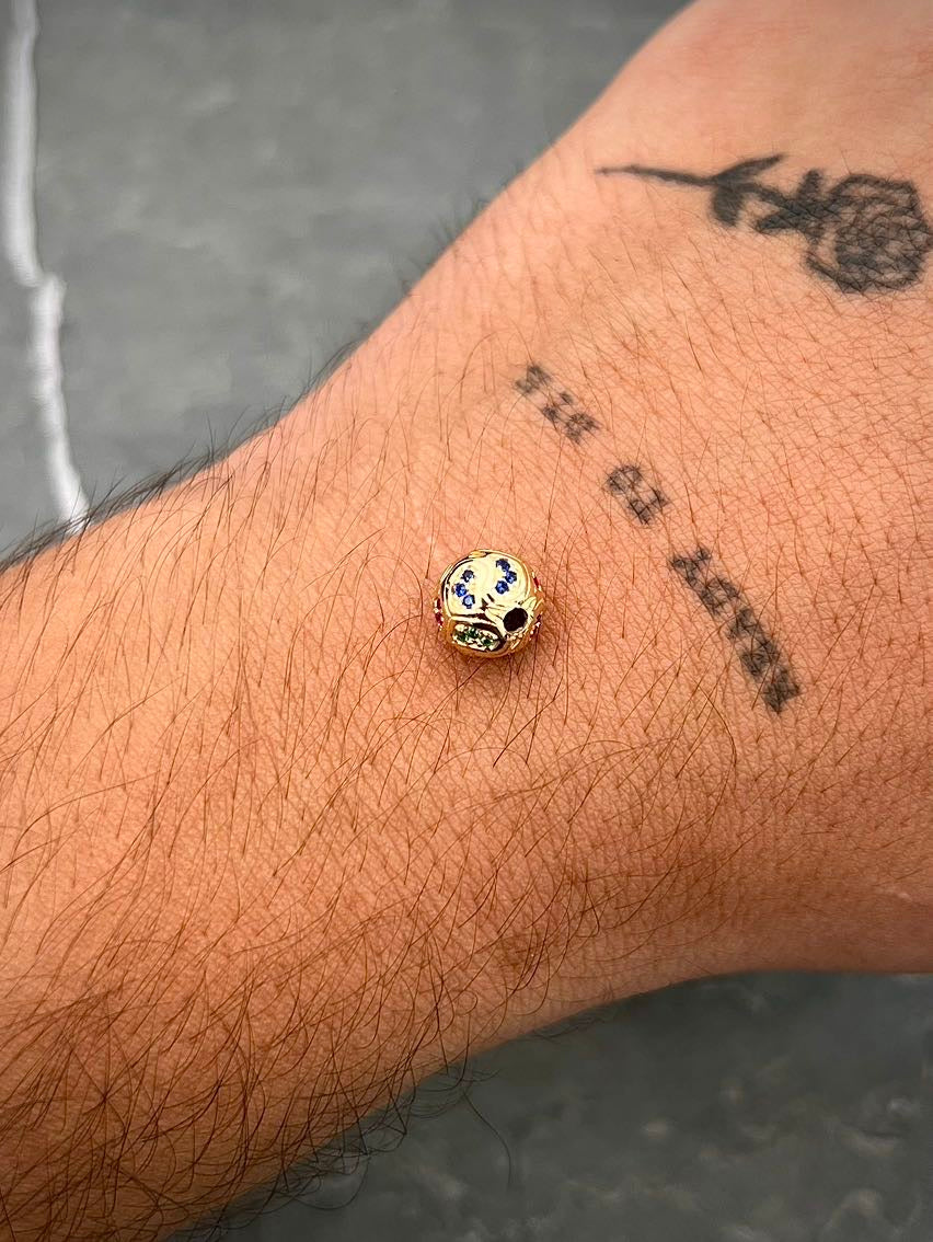 Herraje balon con swarovski 1.3gr / Largo 0.8cm / Oro Amarillo Nac B