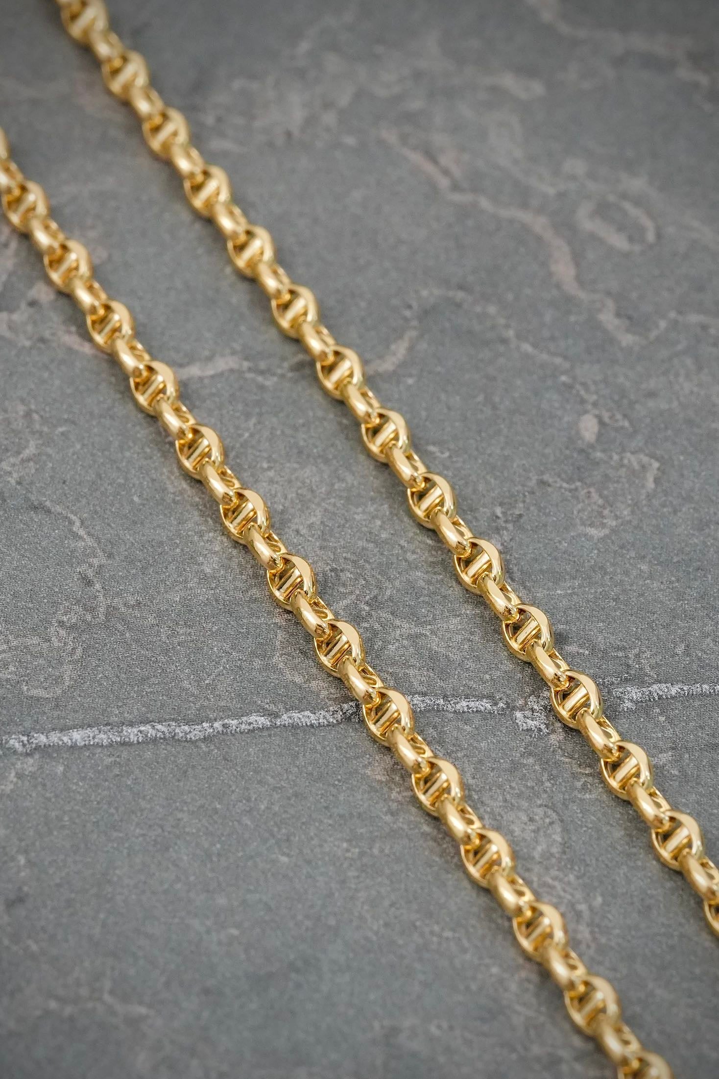 Cadena Escalera 6.6gr / 60cm / 3mm — Oro Amarillo