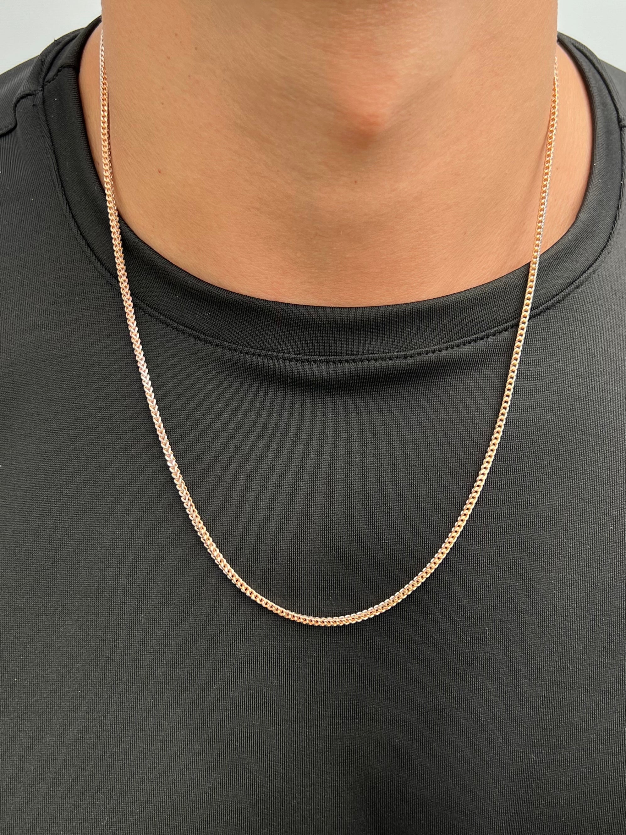 Cadena franco con pave 8.55gr / Largo 60cm / Oro Rosado italy +3 M