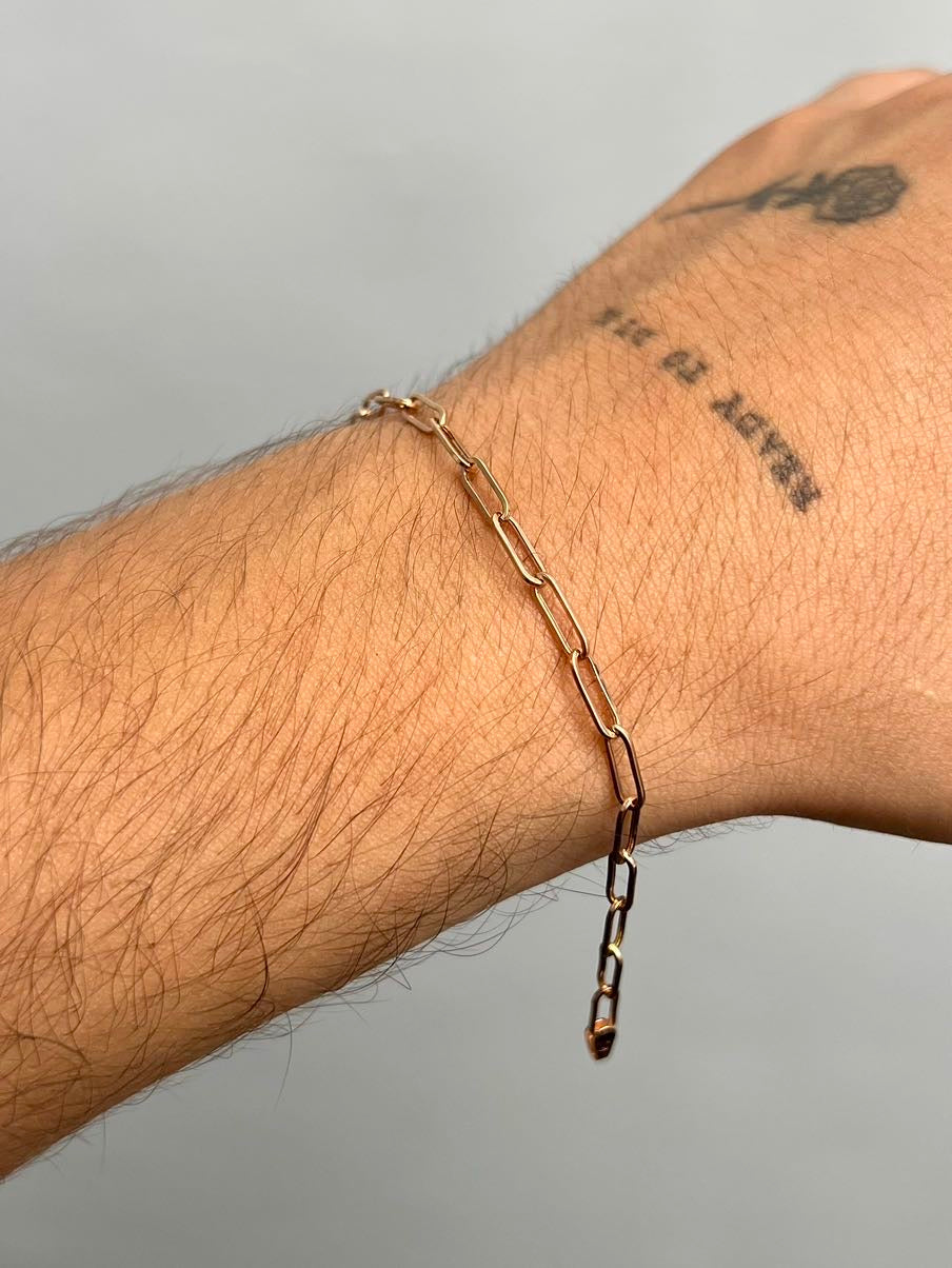 Pulso paper clip 2.15gr / Largo 18cm / Oro Rosado italy +3 M