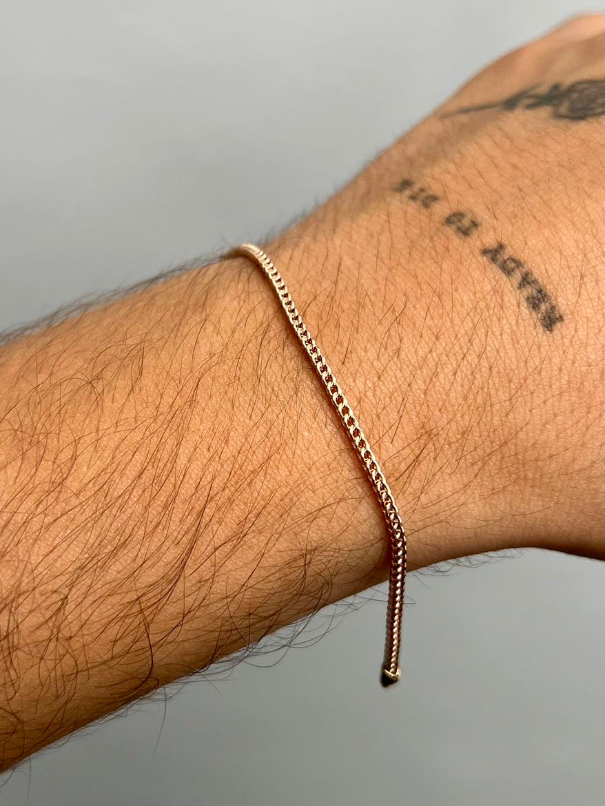 Pulso franco 2.2gr / Largo 16.5cm / Oro Rosado italy +3 M