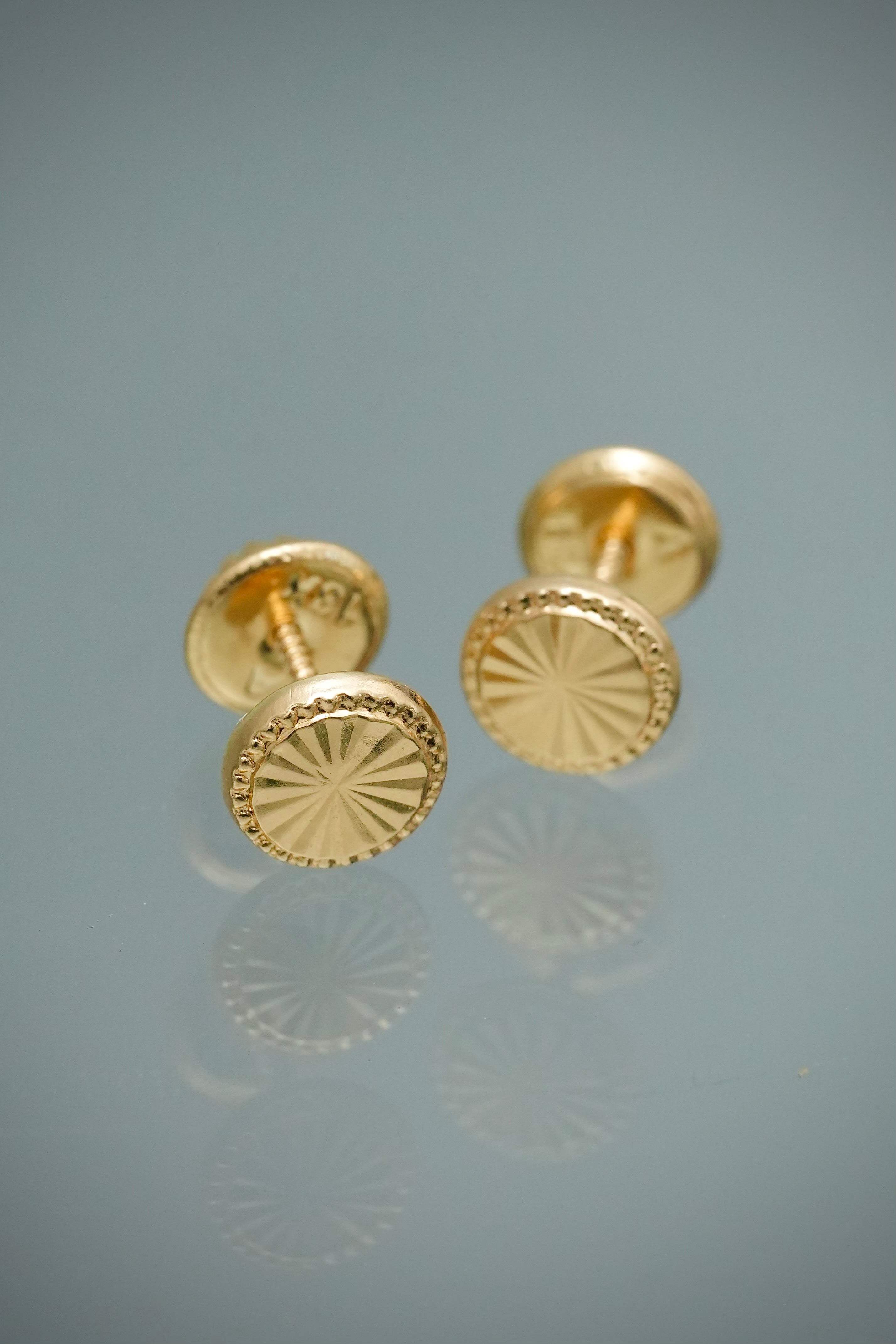 Topos Circulo Diamantado 0.55gr / 0.6cm / 6mm — Oro Amarillo