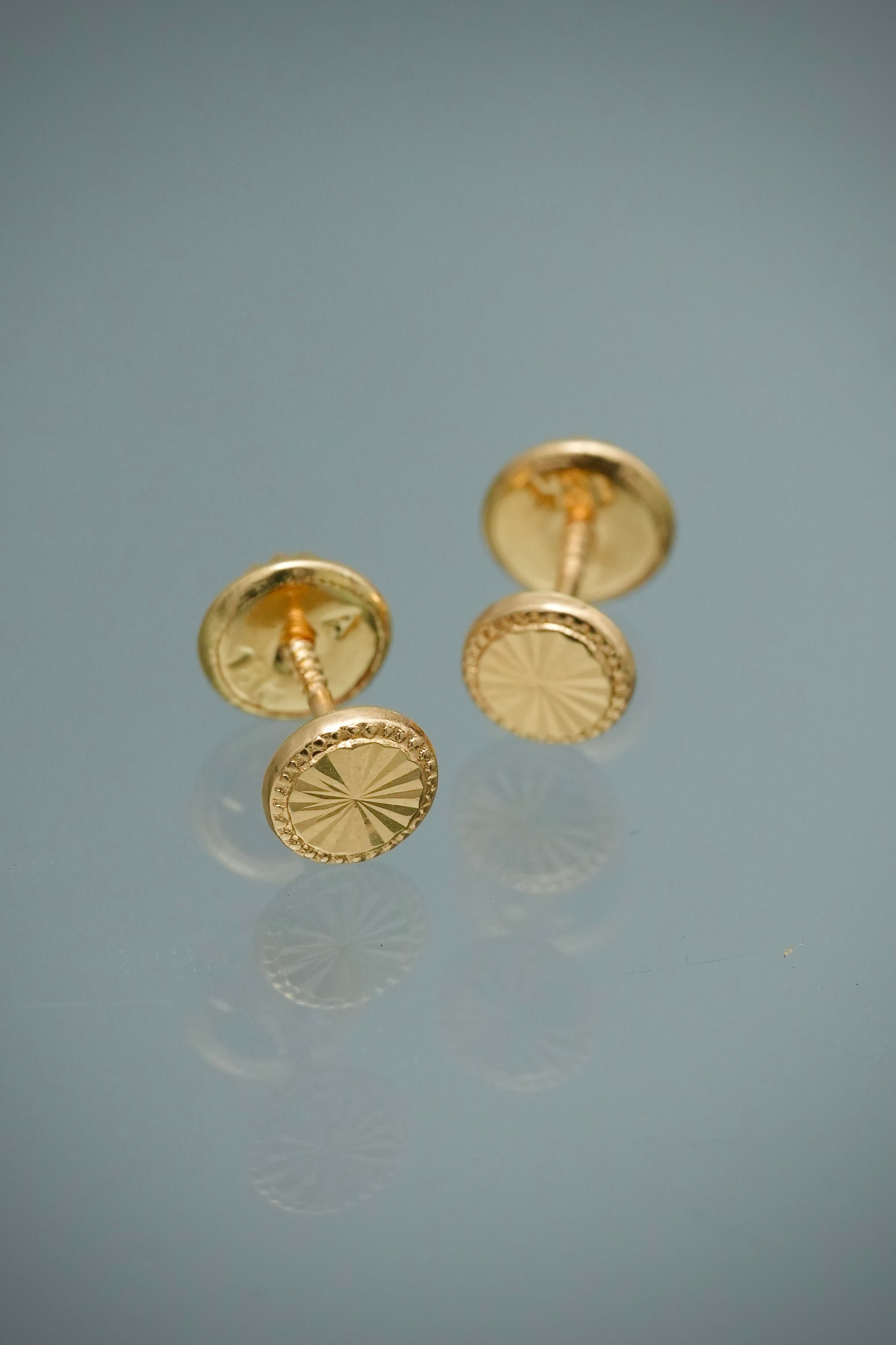 Topos Circulo Diamantado 0.5gr / 0.5cm / 5mm — Oro Amarillo