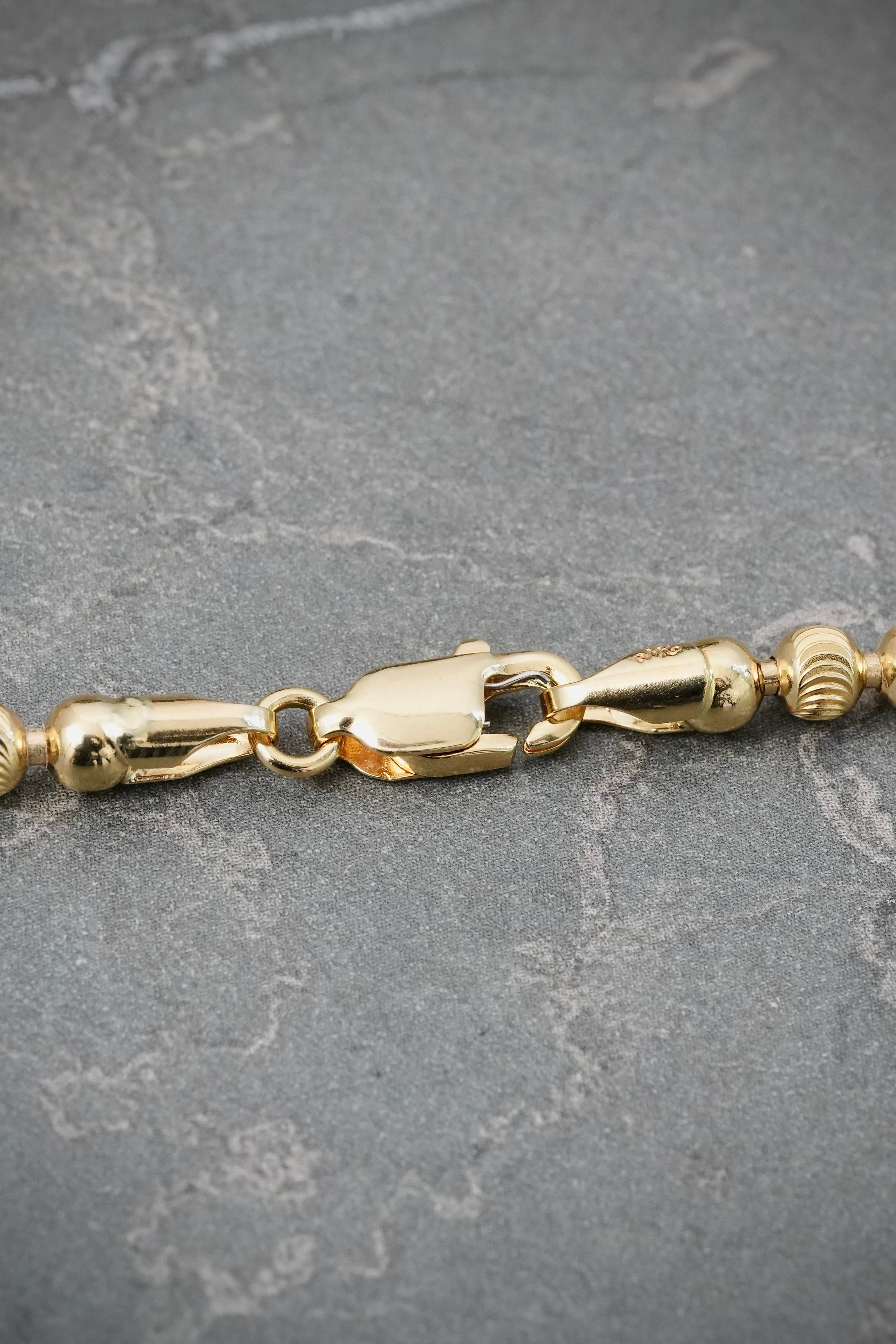 Cadena Militar Diamantada Luna 33.2gr / 70cm / 4mm — Oro Amarillo