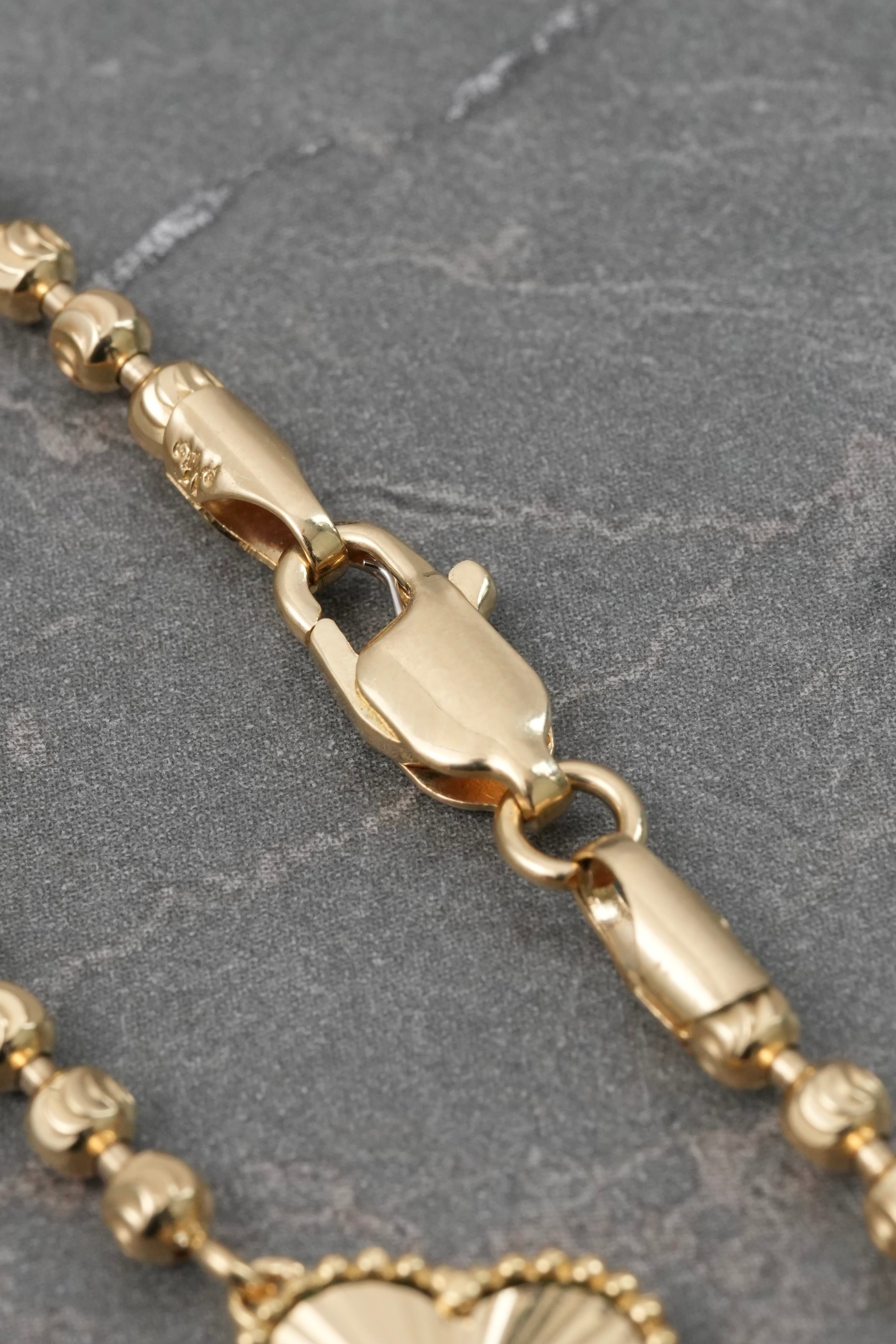 Pulso Lucky Clover Diamantado 16.35gr / 20.5cm / 14mm — Oro Amarillo