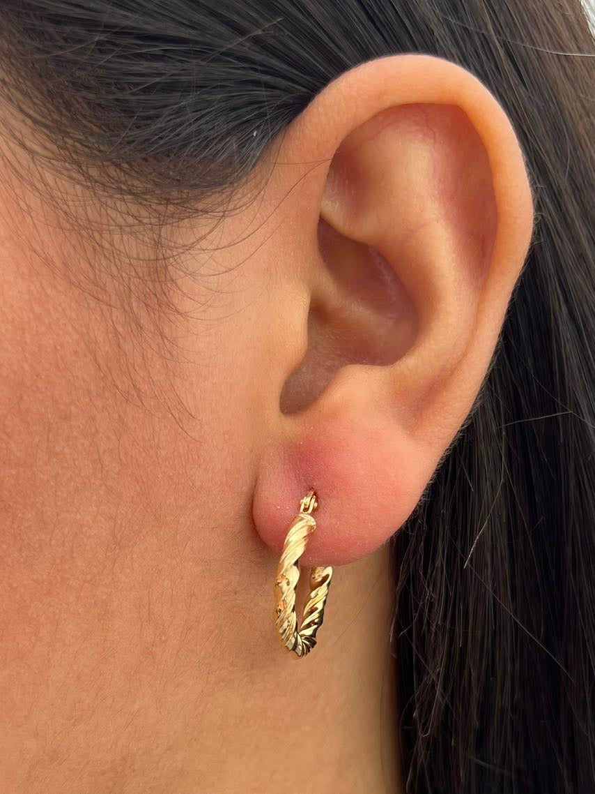 Candongas entorchadas 2gr / Largo 2.1cm / Oro Amarillo Nac B