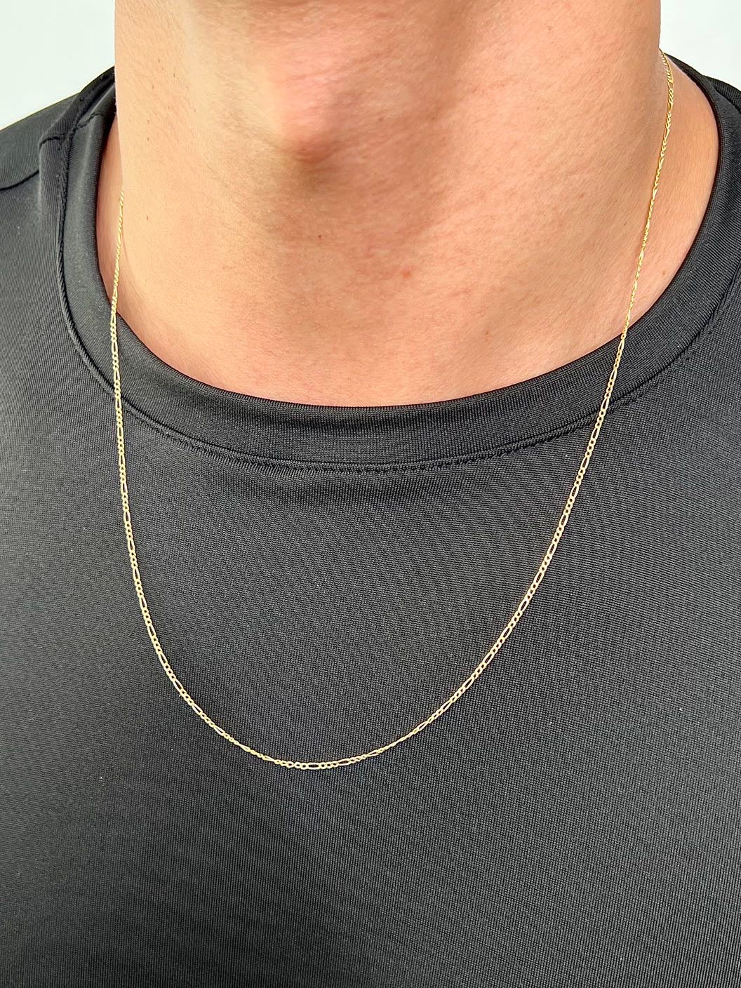 Cadena mini figaro 1.35gr / Largo 60cm / Oro Amarillo italy +1 M