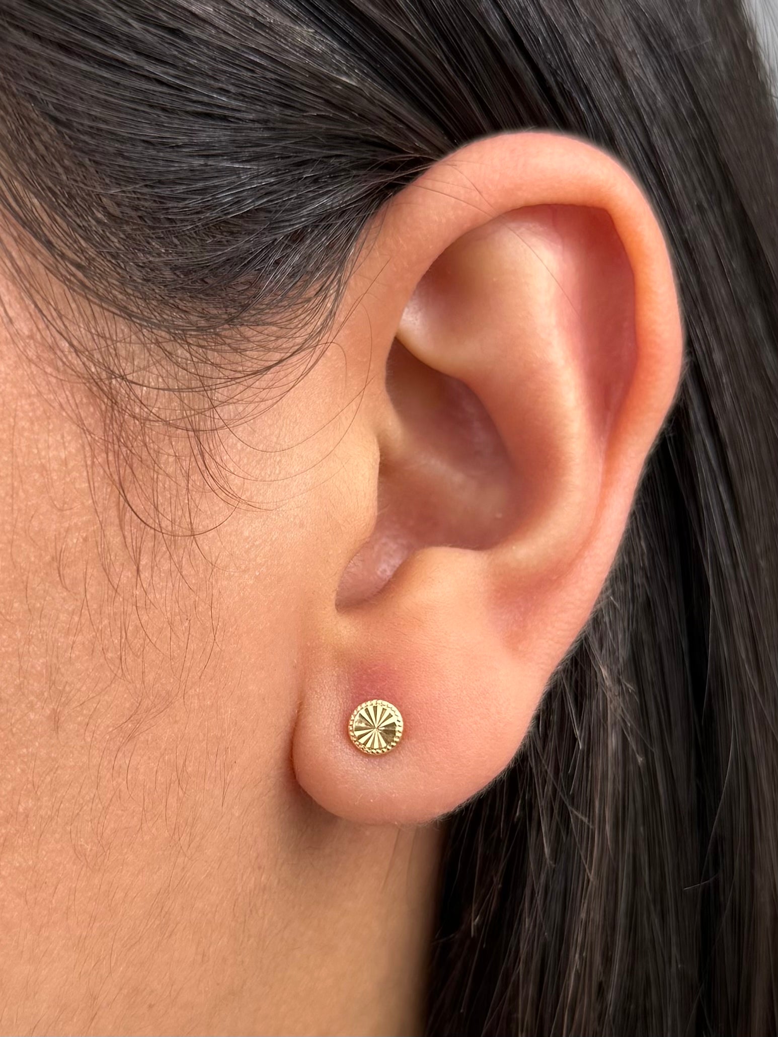 Topos Circulo Diamantado 0.5gr / 0.5cm / 5mm — Oro Amarillo