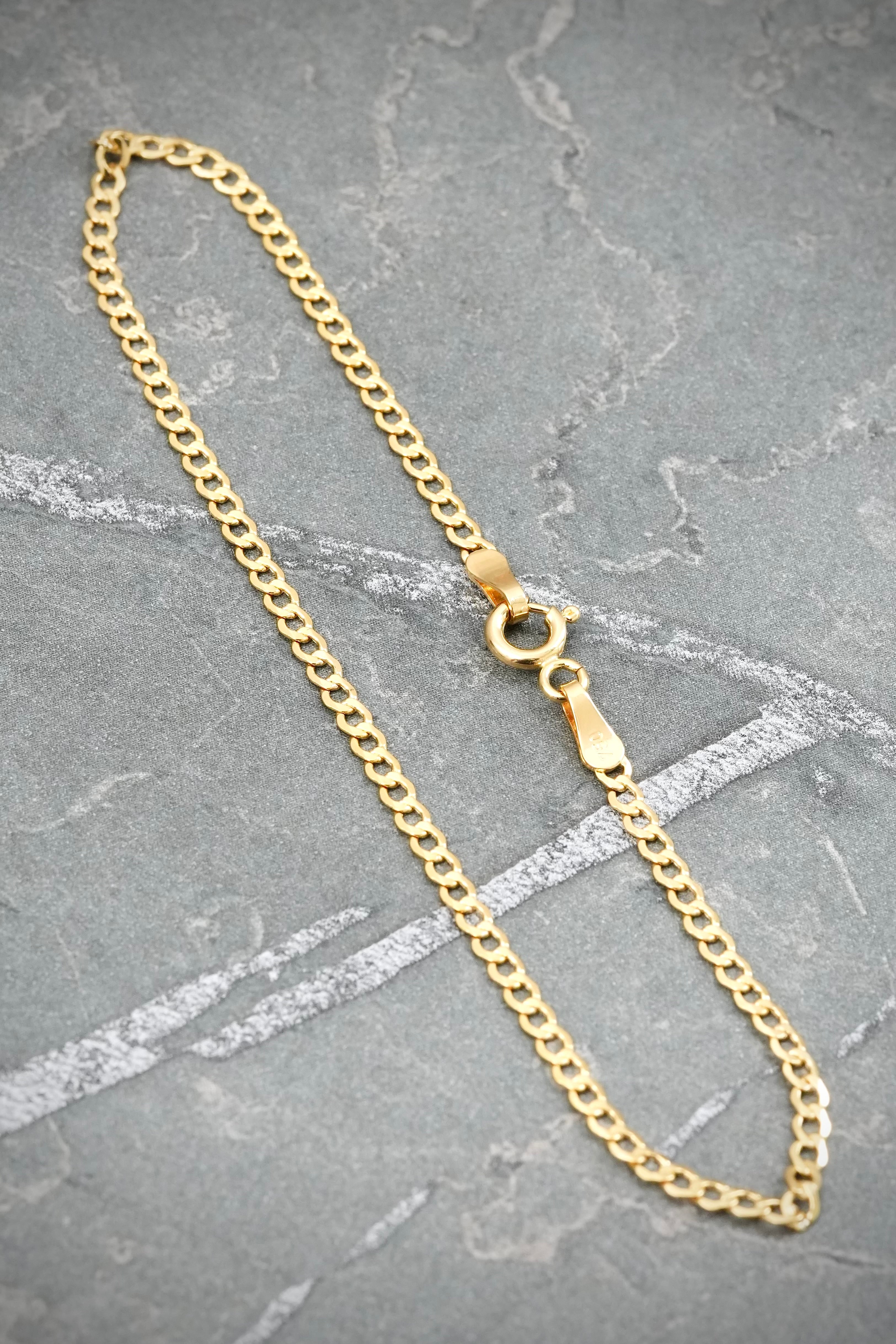 Pulso Cubano 1gr / 19cm / 2.2mm — Oro Amarillo