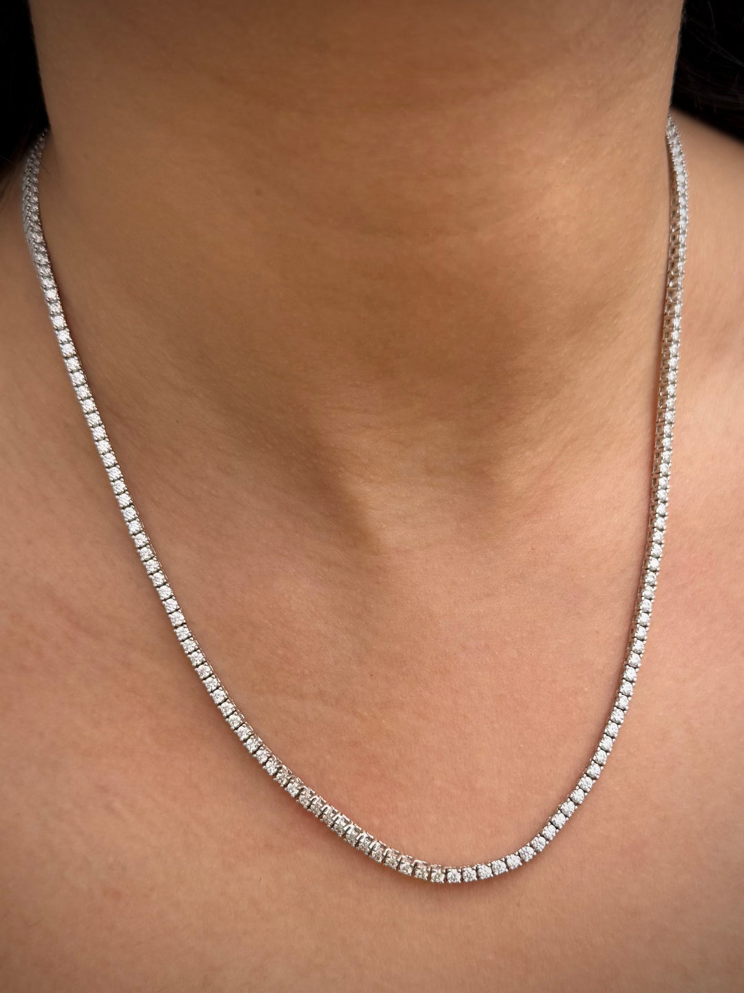 Cadena con 300pts de Moissanita 17gr / 47cm / 2.6mm — Plata 925