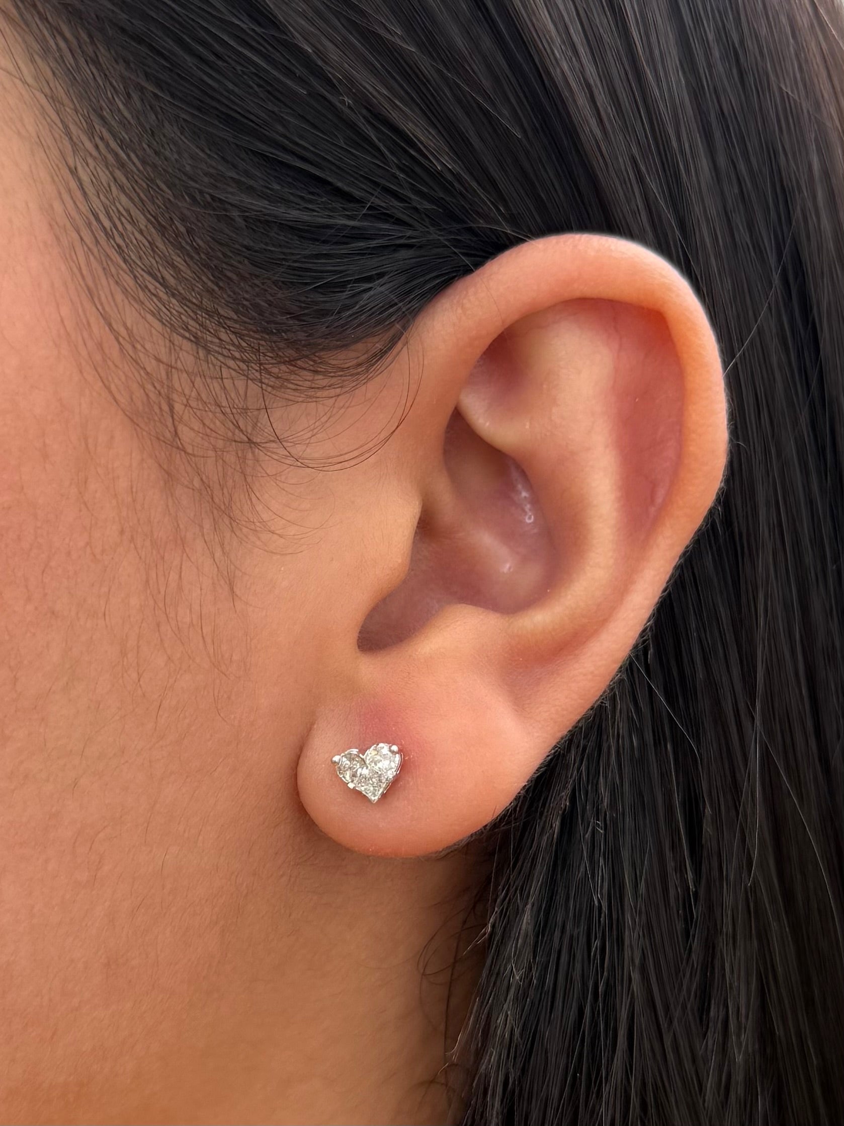 Topos Corazon con 53pts de Diamantes 1.3gr / 0.5cm / 6.5mm — Oro Blanco