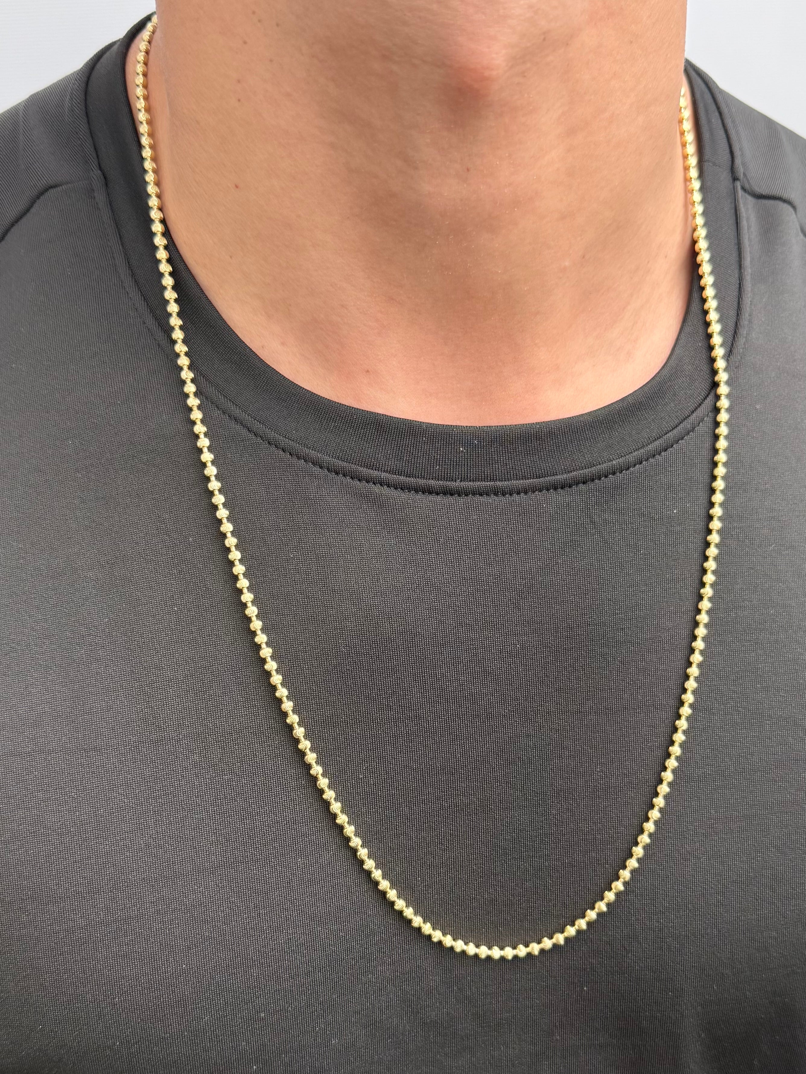 Cadena Militar Diamantada Luna 25.15gr / 70cm / 3mm — Oro Amarillo