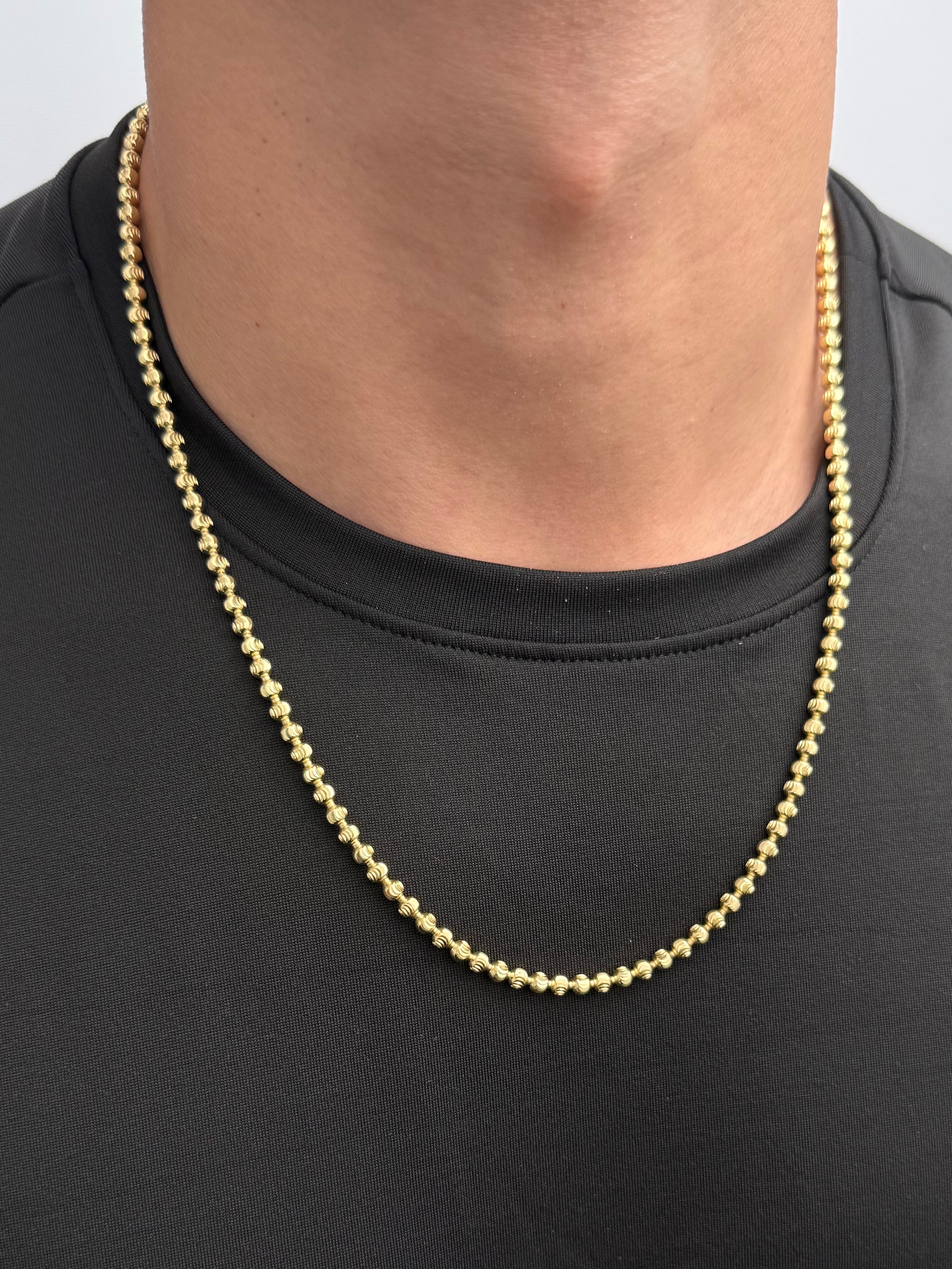 Cadena Militar Diamantada 26.2gr / 60cm / 4mm — Oro Amarillo