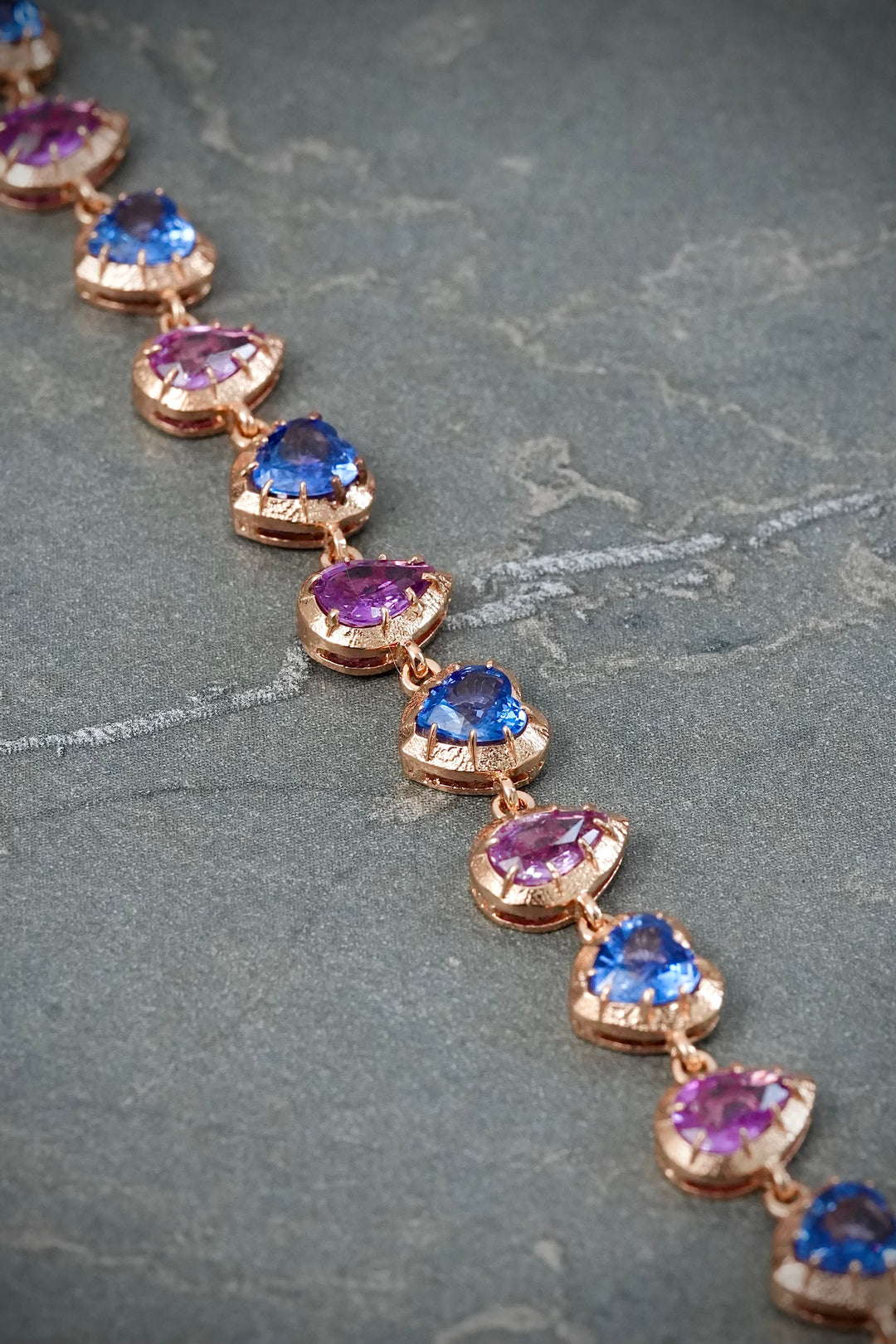 Pulso con 905pts de zafiros 12.2gr / Largo 16.5cm — Oro Rosado