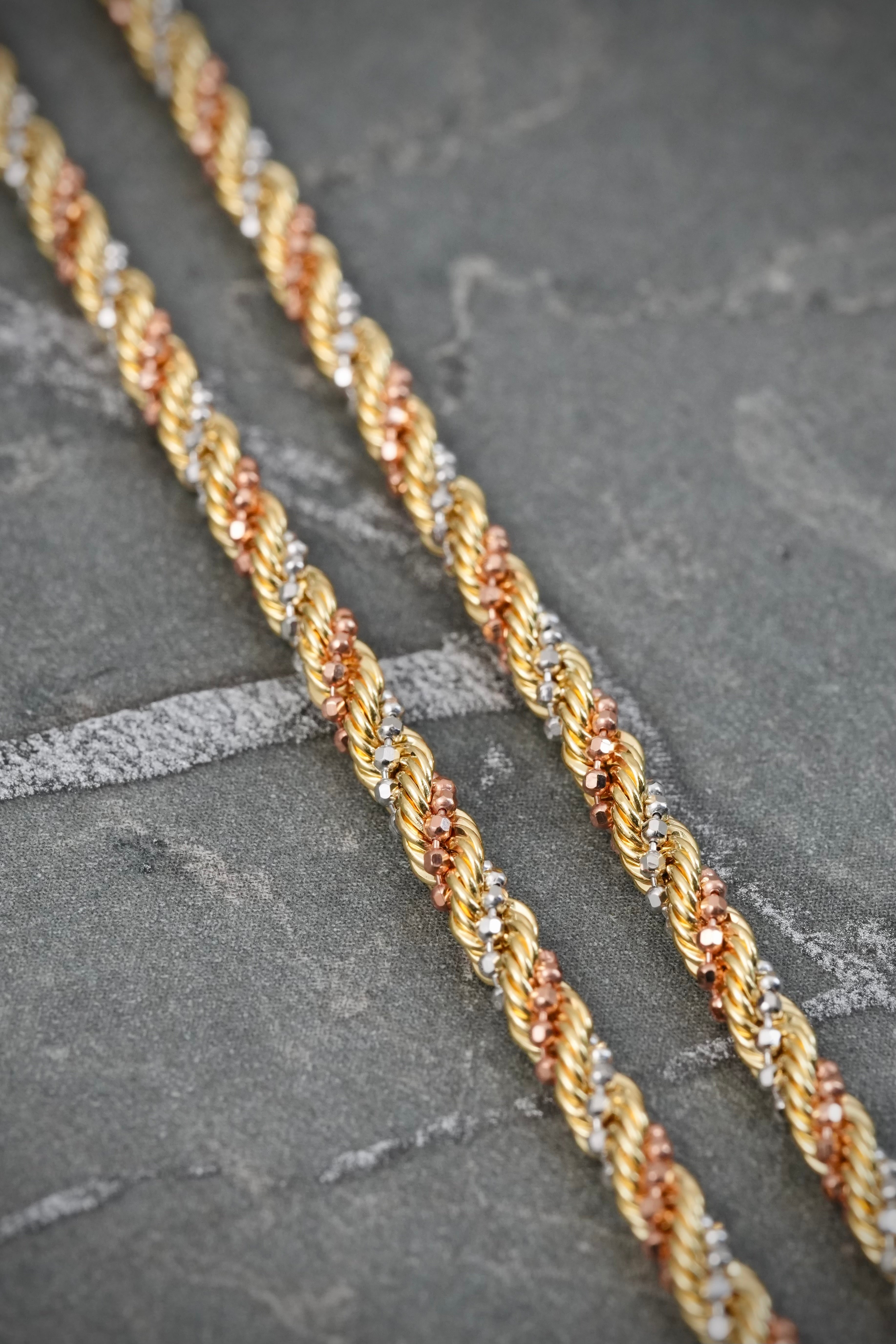 Cadena lazo diamantada 11.45gr / Largo 60cm / Tres Oros italy +3 B