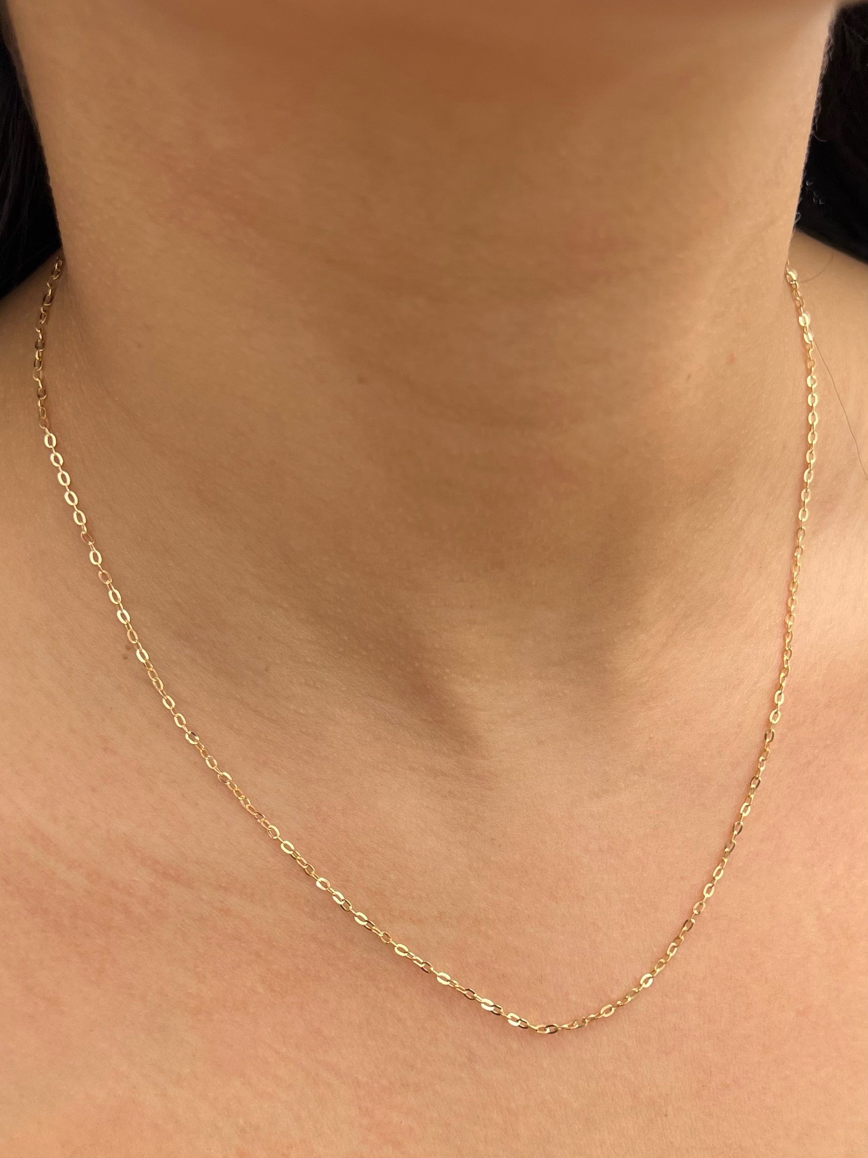Cadena aRo seguido diamantada 0.7gr / Largo 45cm — Oro Amarillo