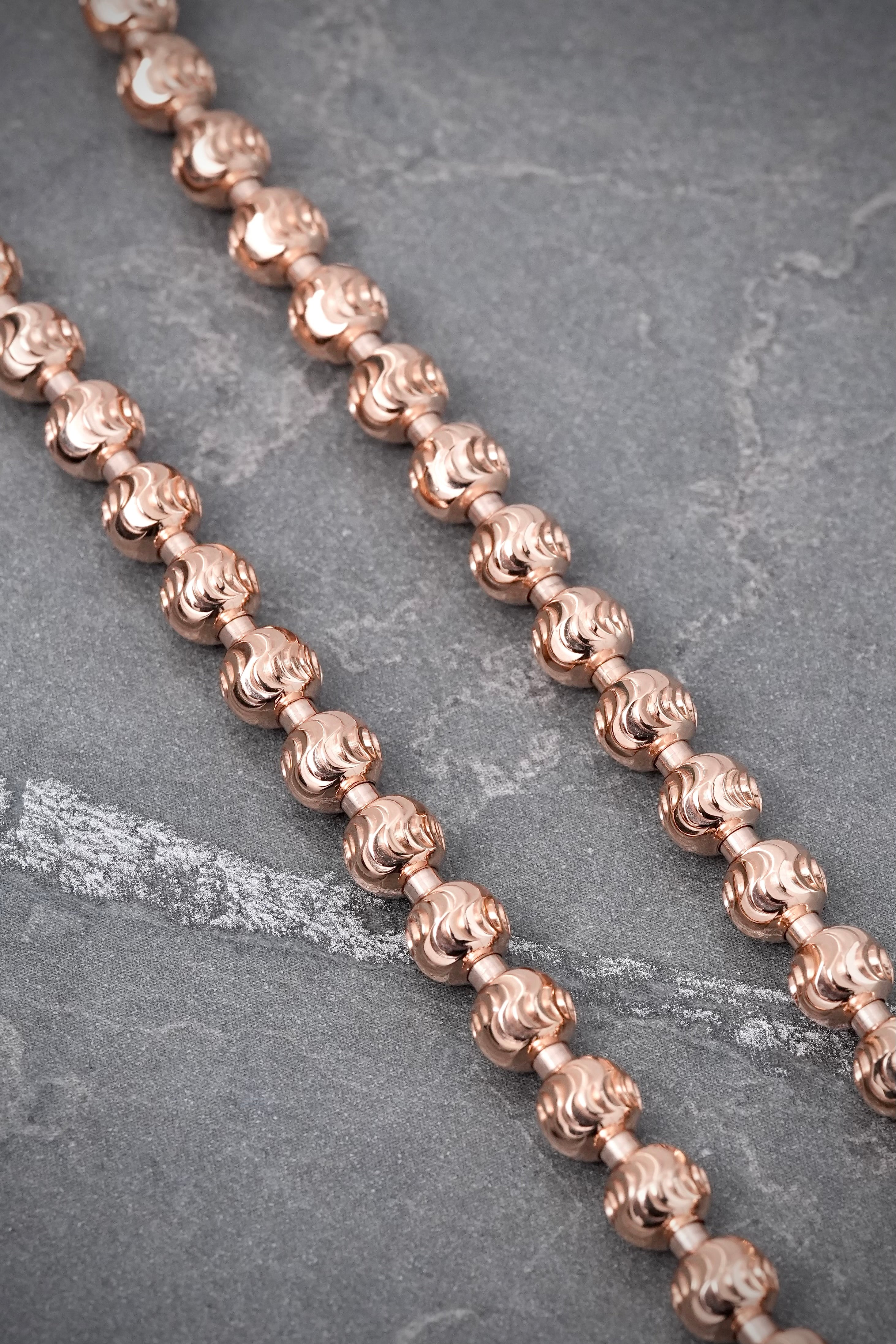 Cadena Militar Diamantada Luna 28.45gr / 60cm / 5mm — Oro Rosado