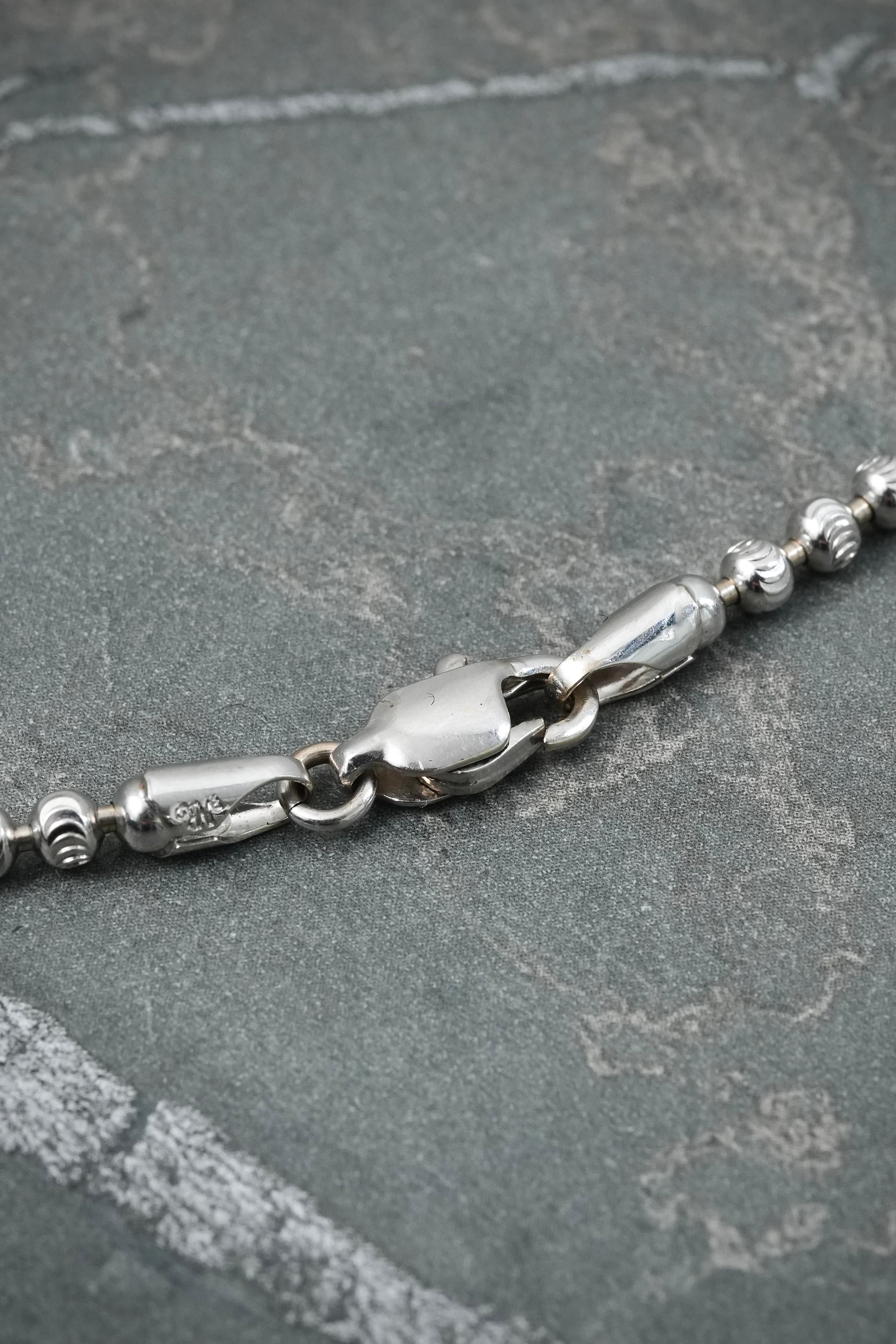 Cadena militar diamantada luna 3mm 23.25gr / Largo 70cm / Oro Blanco (Joya) B