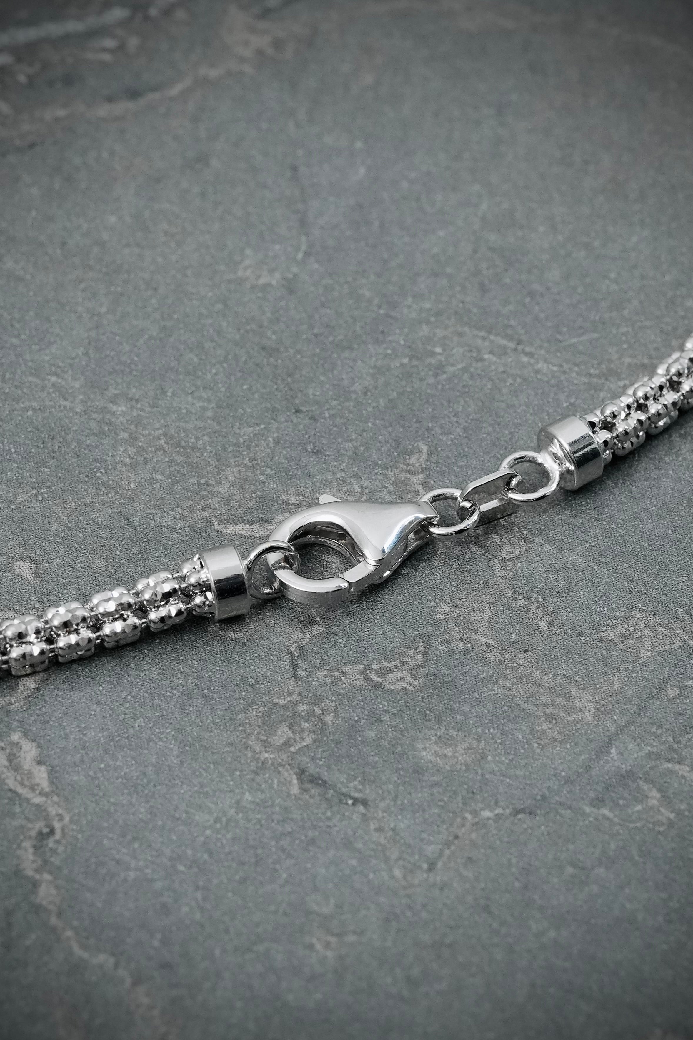 Cadena canutillo diamantada 23.6gr / Largo 70cm / Oro Blanco italy +4 B