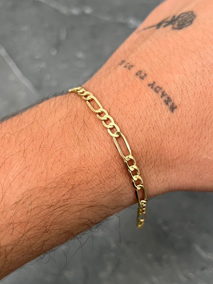 Pulso figaro 3gr / Largo 19.5cm / Oro Amarillo italy cte *