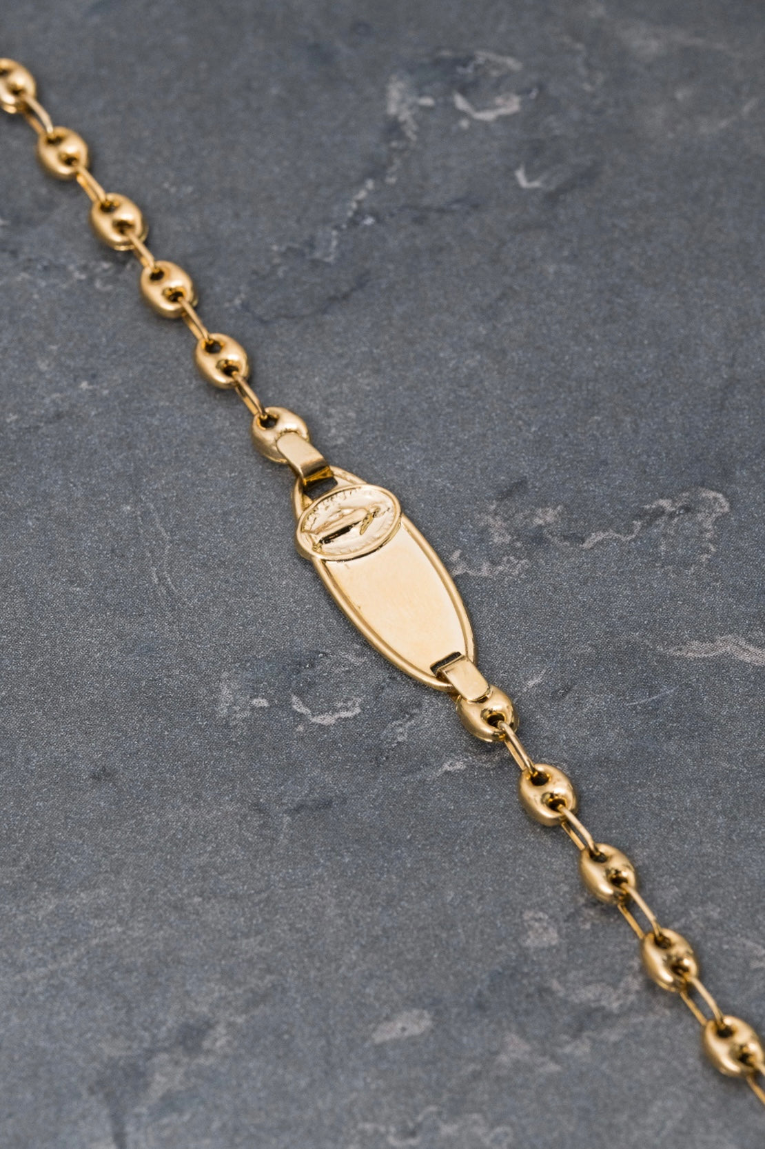 Pulso bebé con placa virgen de la milagrosa 1.7gr / Largo 14cm / Oro Amarillo Nac B