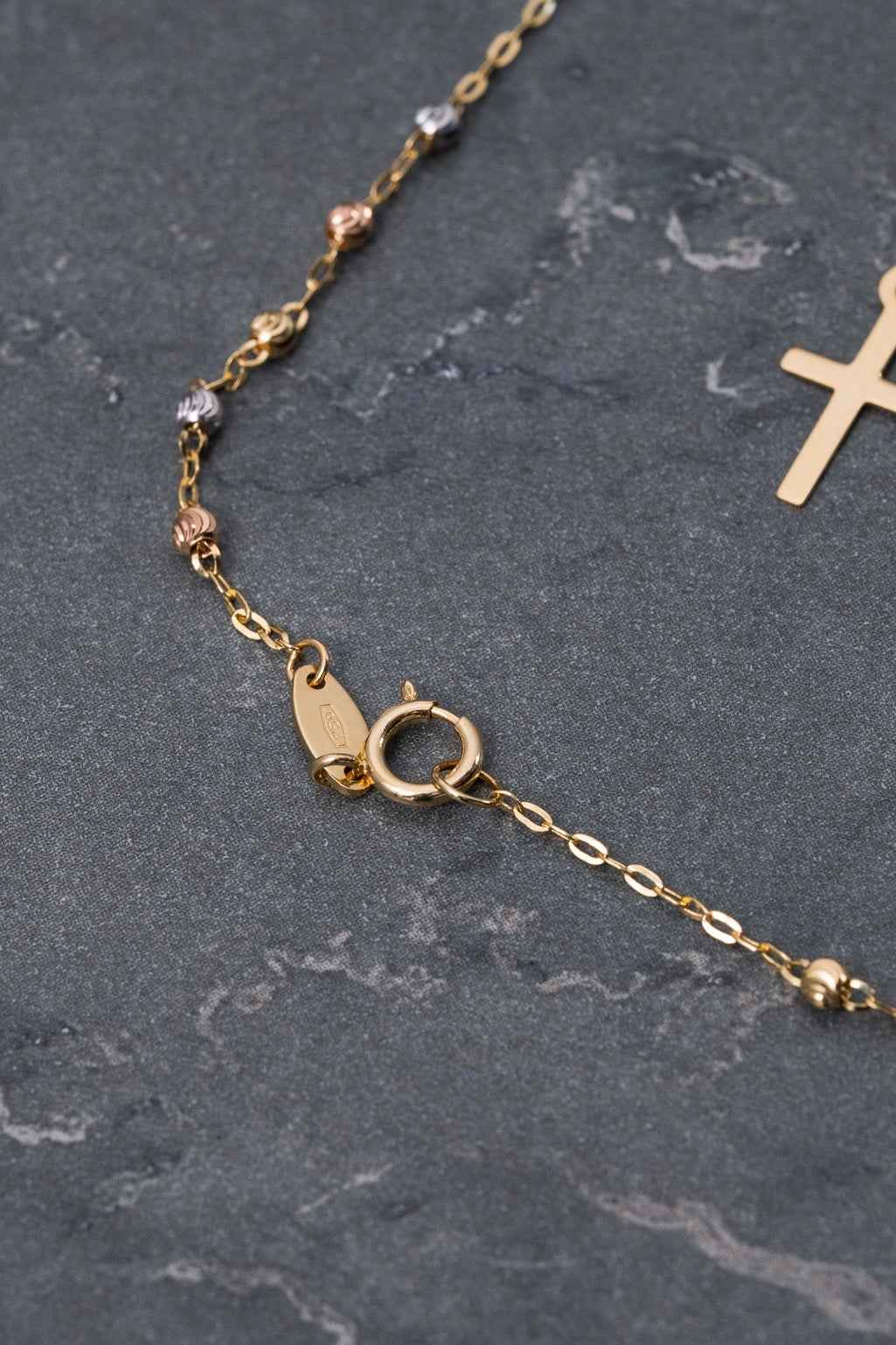 Rosario diamantado virgen de la milagrosa 3.45gr / Largo 50cm / Tres Oros italy +4 M