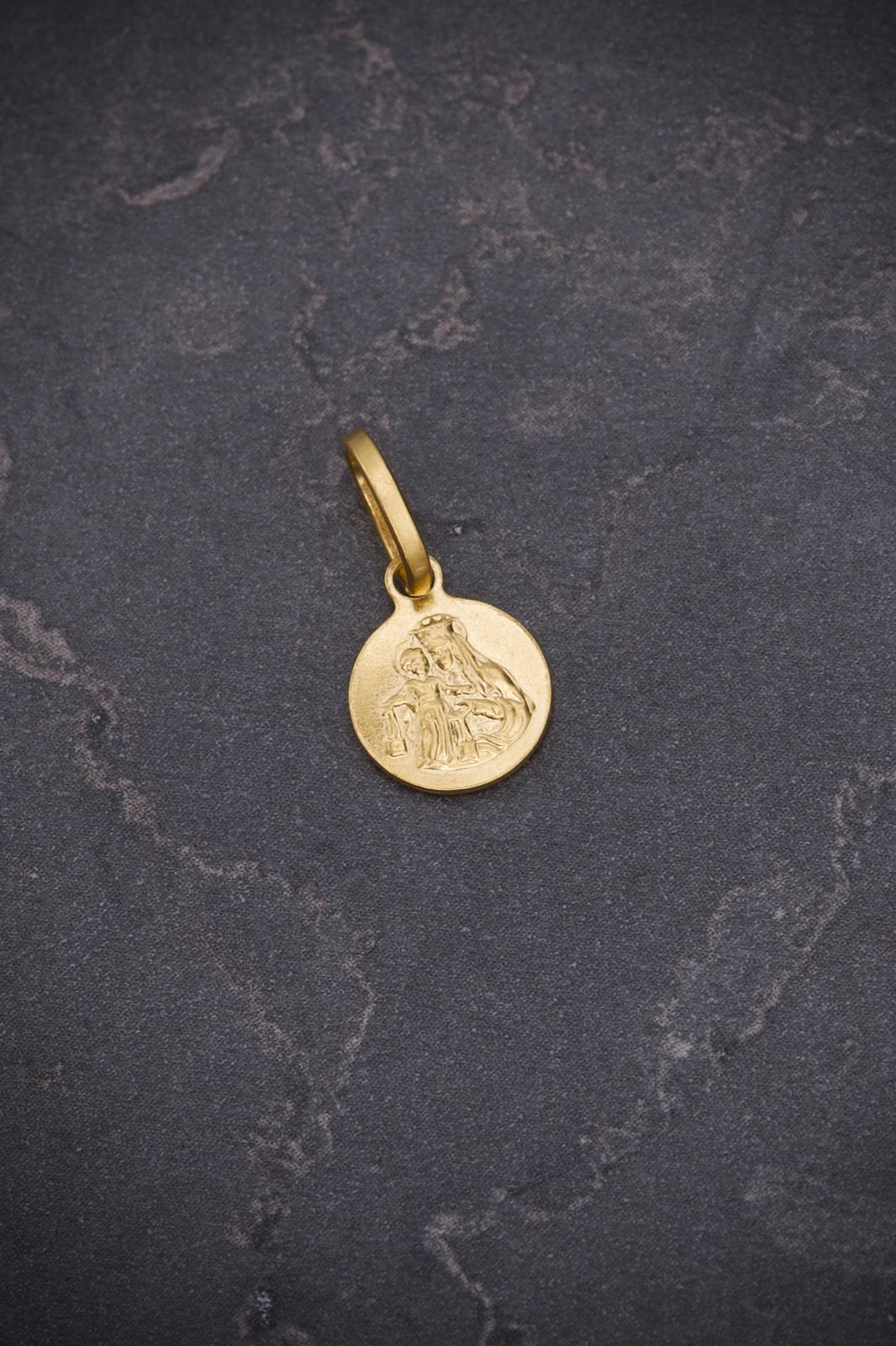 Dije Sagrado Corazon Y Virgen Del CaRmen 0.85gr / Largo 16cm / Oro Amarillo italy +2 M