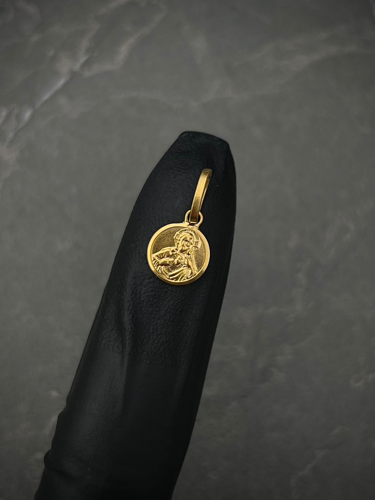 Dije Sagrado Corazon Y Virgen Del CaRmen 0.85gr / Largo 16cm / Oro Amarillo italy +2 M