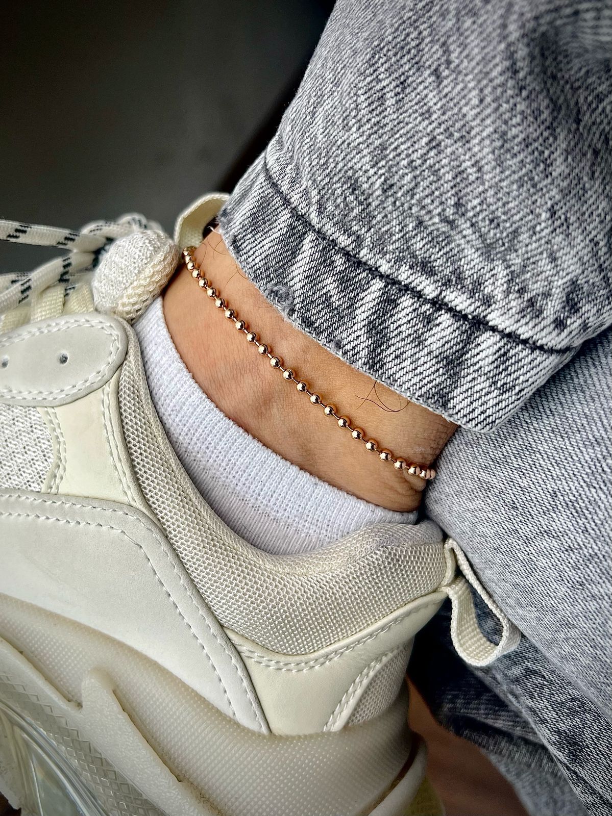 Tobillera militar #3mm 9.2gr / Largo 27.5cm / Oro Rosado Nac M