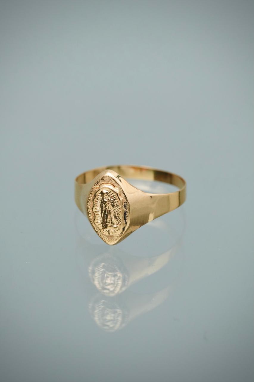 Anillo virgen de Guadalupe 1.35gr / Talla 7 1/4 / Oro Amarillo Nac B