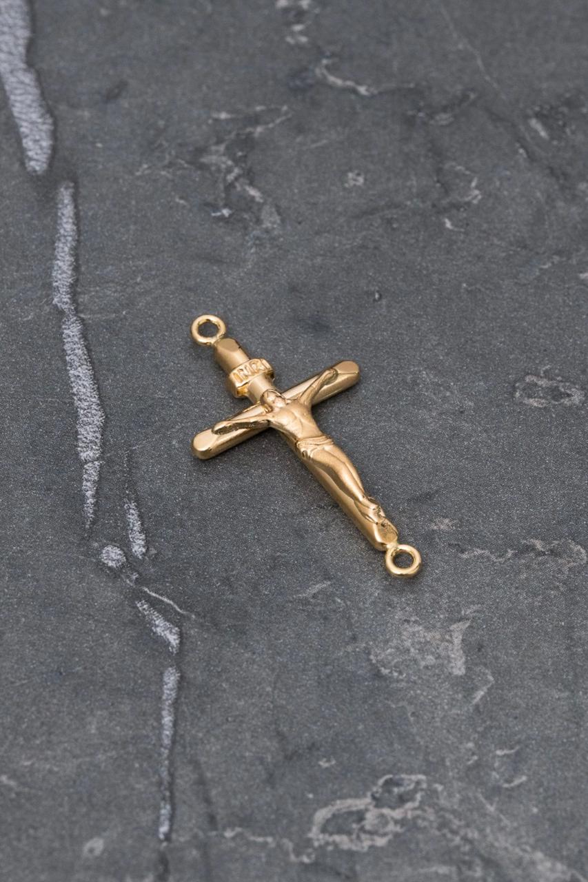 Herraje cruz con cristo 1gr / Largo 3.2cm / Oro Amarillo Nac B