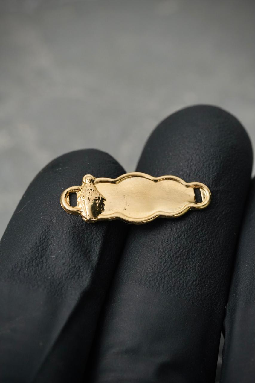 Herraje placa virgen milagrosa 0.5gr / Largo 2.2cm — Oro Amarillo