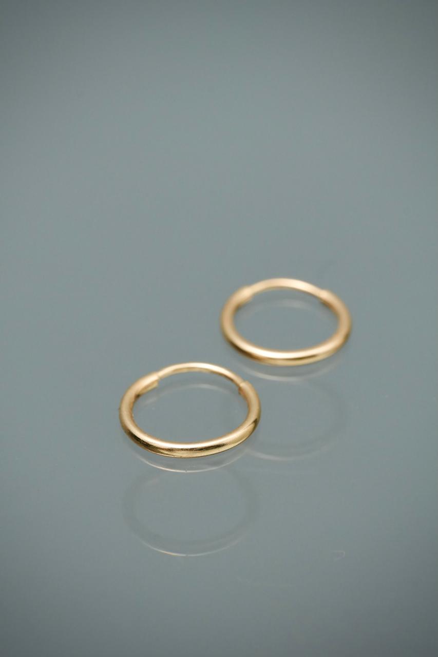Candongas Lisas 0.4gr / 1cm / 1.1mm — Oro Amarillo