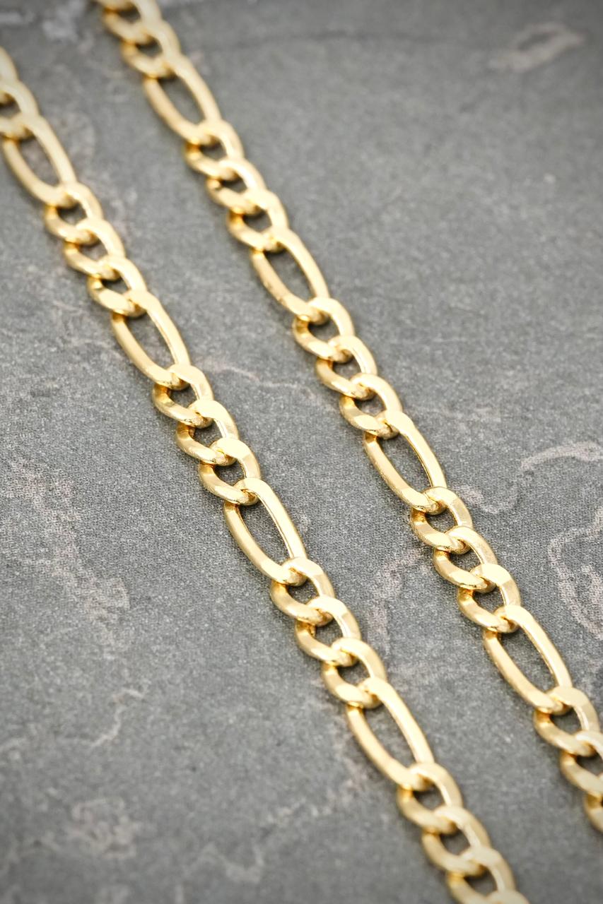 Cadena Figaro 5.7gr / 60cm / 3.3mm — Oro Amarillo