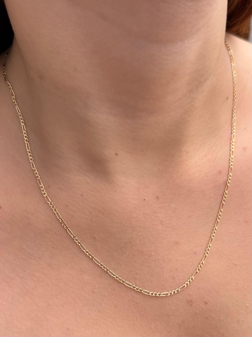 Cadena Figaro 1.55gr / 50cm / 1.9mm — Oro Amarillo