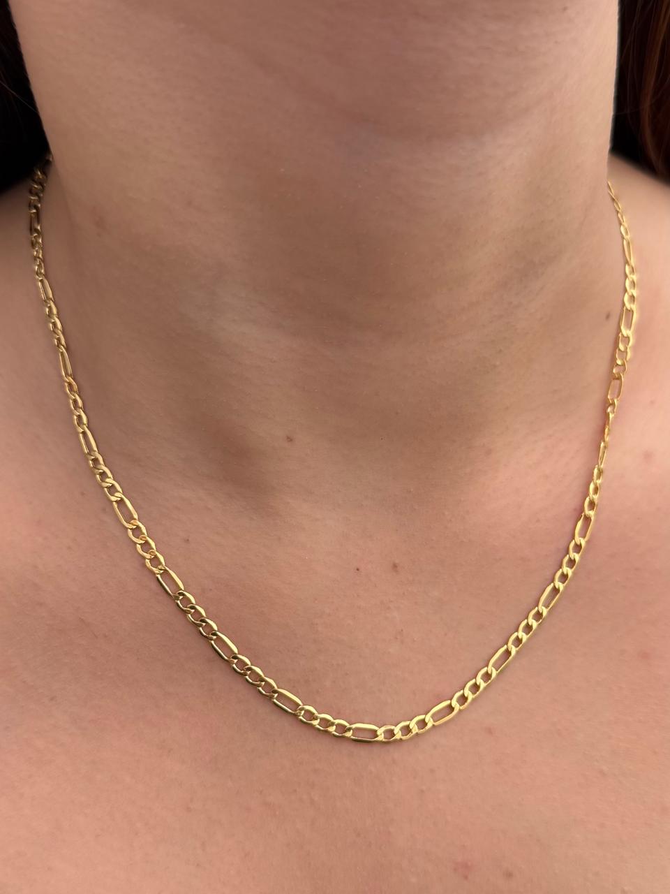 Cadena Figaro 4.45gr / 45cm / 3.4mm — Oro Amarillo