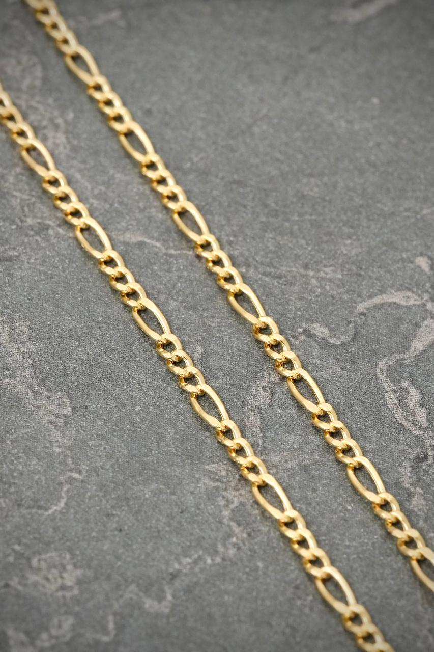 Cadena Figaro 1.7gr / 45cm / 2mm — Oro Amarillo