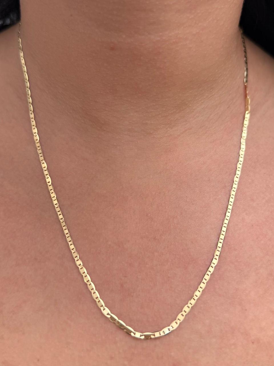 Cadena Plana 4.15gr / 50cm / 2.2mm — Oro Amarillo