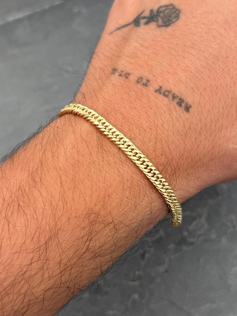 Pulso Cubano 6.9gr / 22cm / 4.6mm — Oro Amarillo