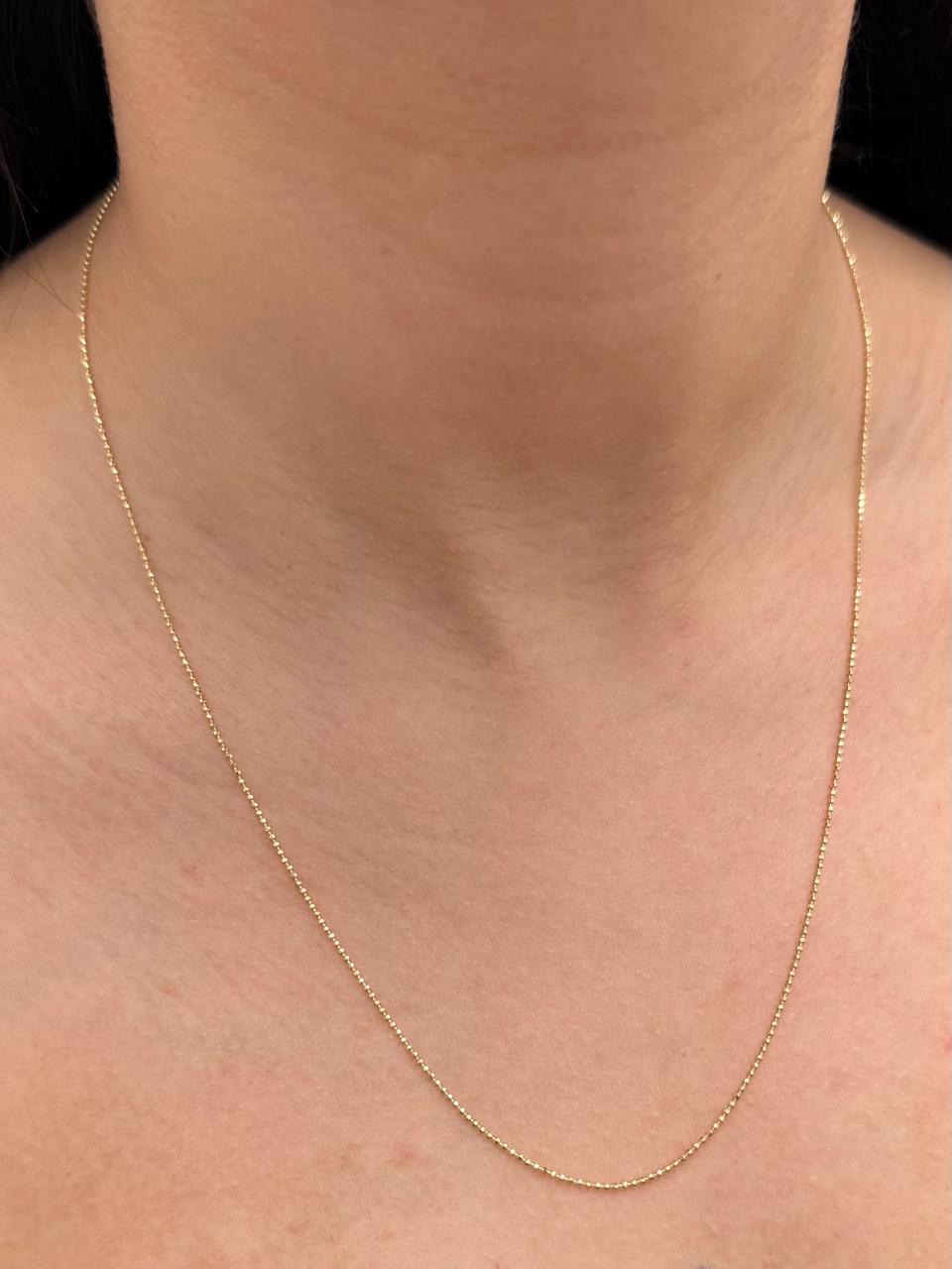 Cadena MINI MILITAR Diamatado 2.1gr / Largo 50cm — Oro Amarillo