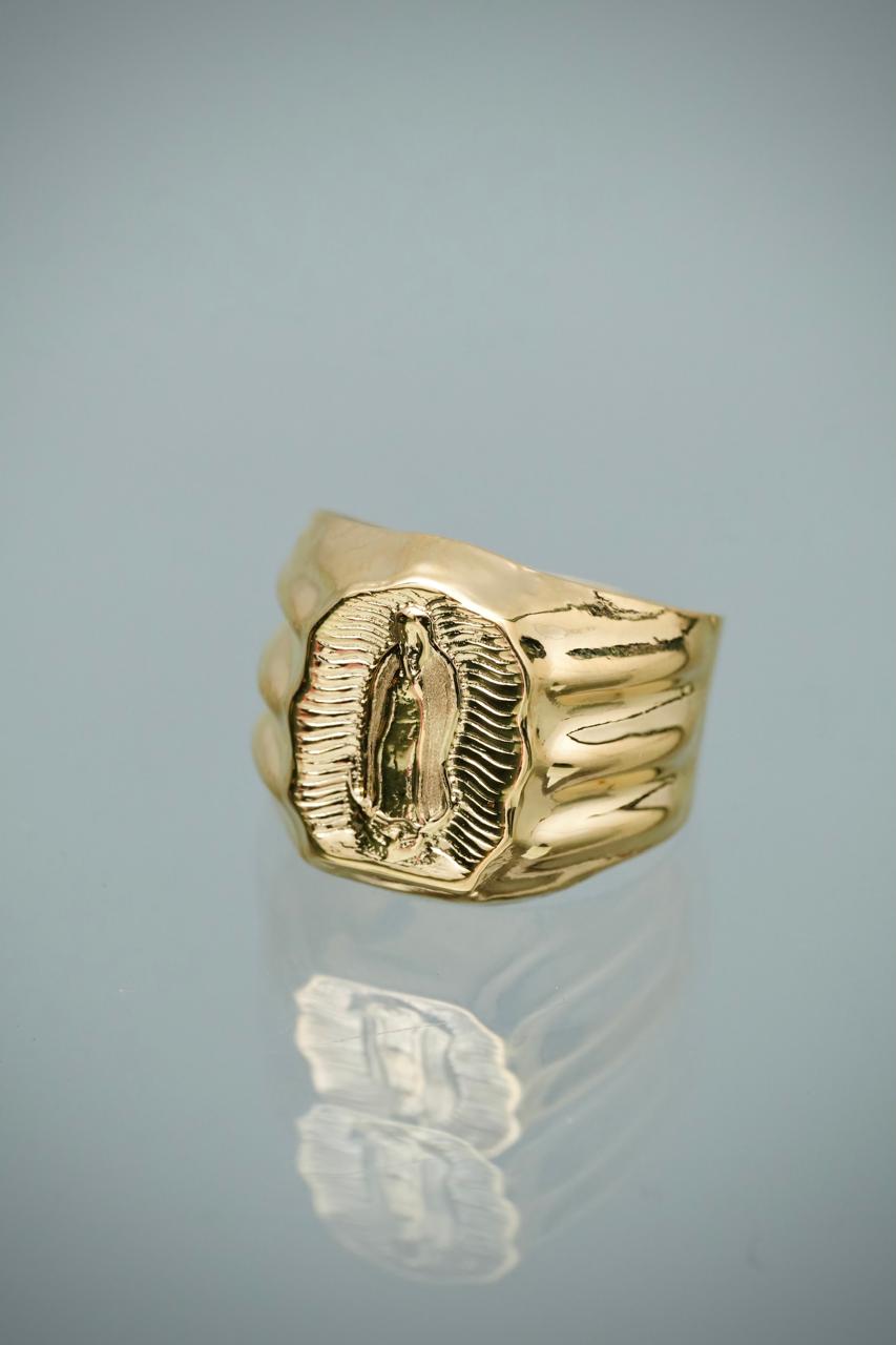 Anillo Virgen de guadalupe 3.7gr / Talla 13 — Oro Amarillo