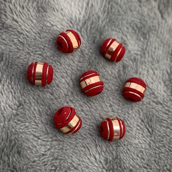 Neoro rojo 6mm 3 rayas 0.14gr / Oro Rosado Nac B