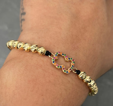 Pulsera en hilo negro con herraje th 5.4gr / Oro Amarillo (Joya) M