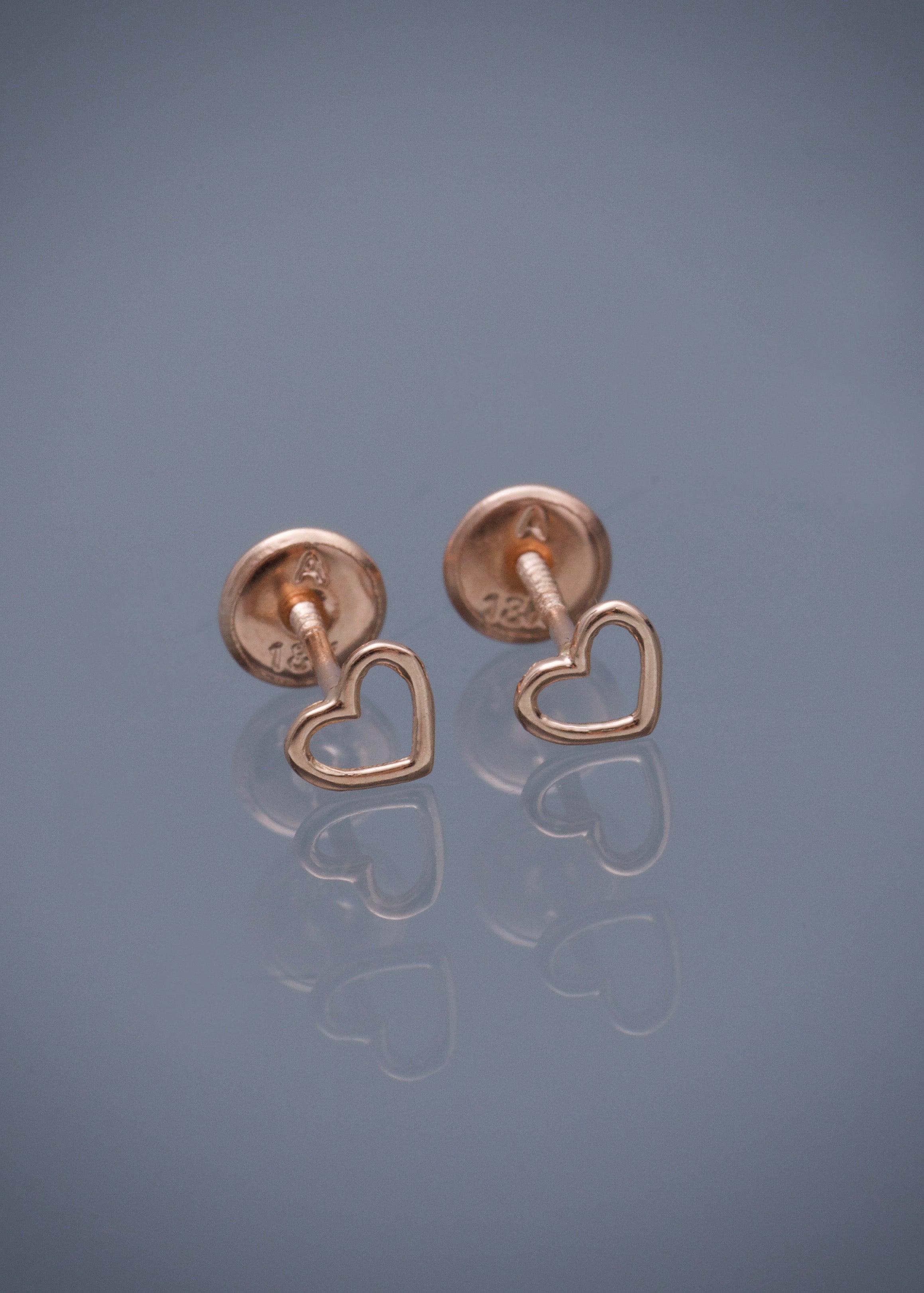Topos silueta corazon 0.45gr / Largo 0.45cm / Oro Rosado Nac M