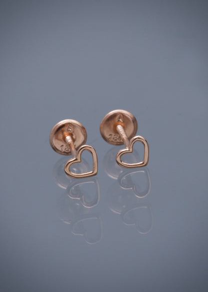 Topos silueta corazon 0.45gr / Largo 0.45cm / Oro Rosado Nac M