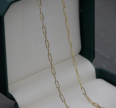 Cadena tejido paper clip 2.7gr / 50cm / Oro Amarillo italy +3 M