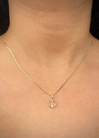 Dije ancla 0.6gr / Largo 1.6cm / Oro Amarillo Nac P