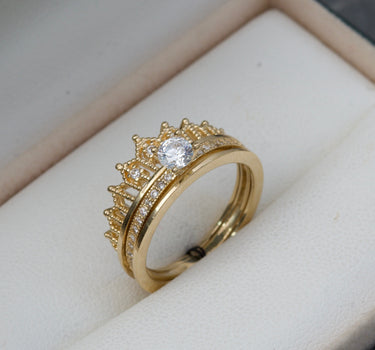 Anillo De Corona COn Complemento 4.55gr / Oro Amarillo Nac M