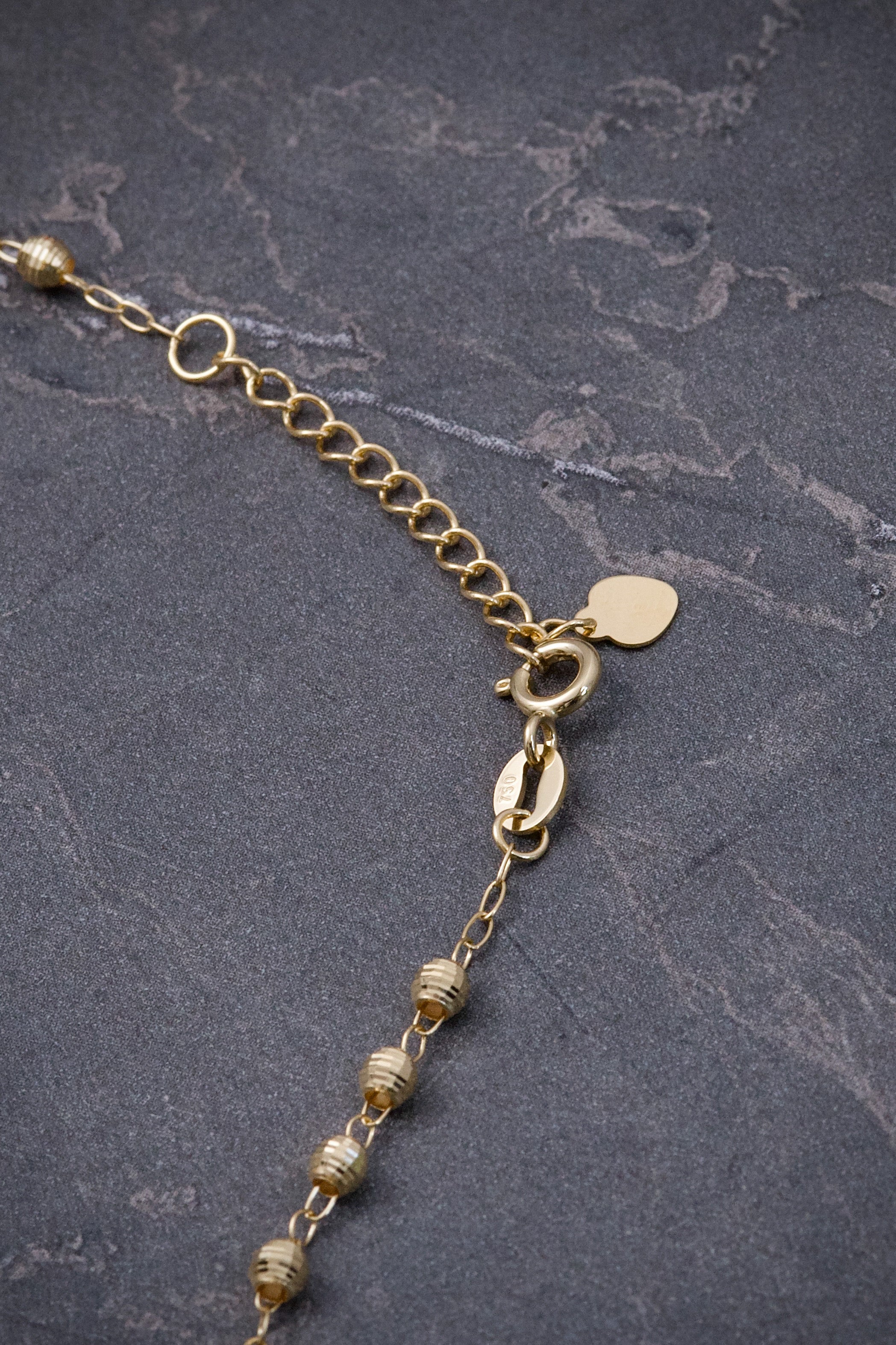 Cadena tipo denario virgen de la milagrosa diamantado 6.05gr / Largo 50cm / Oro Amarillo italy +2 M