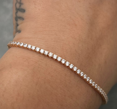 Pulso con swarovski blanco 5.2gr / Largo: 19cm / Oro Rosado italy cte M